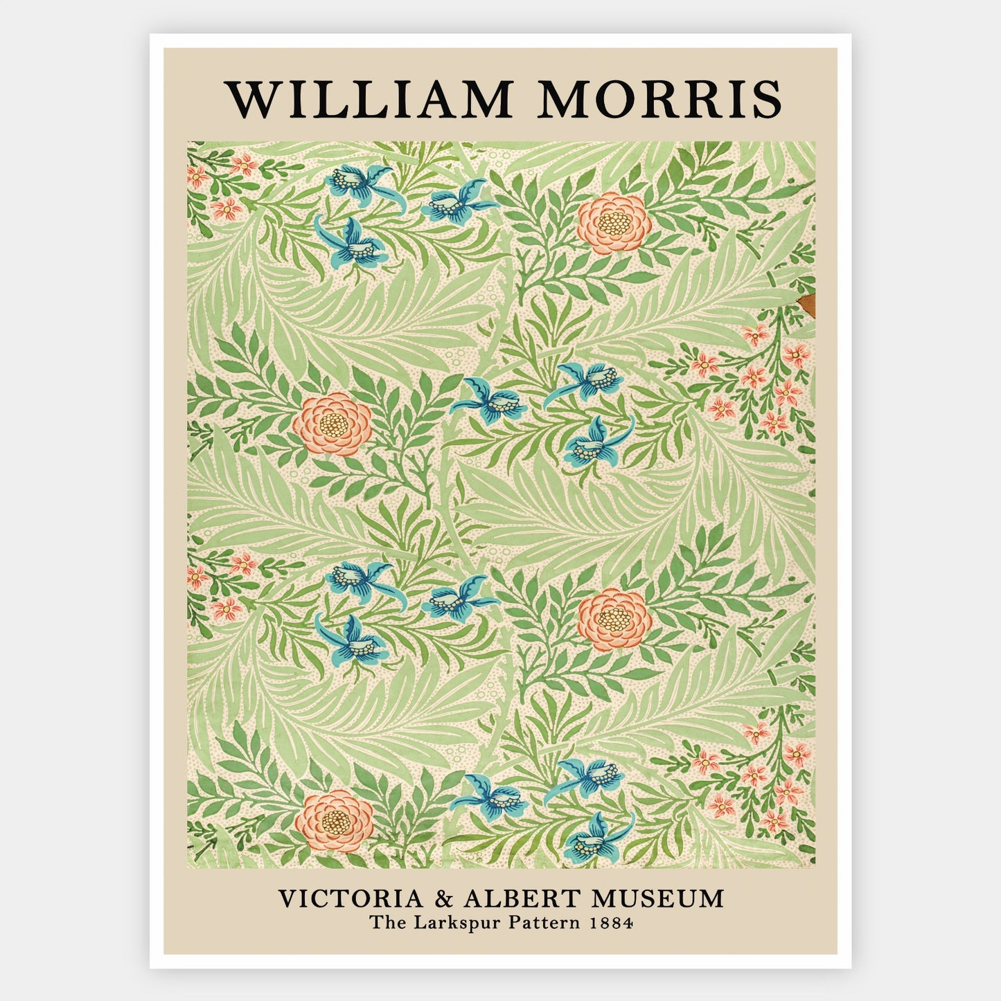 The Larkspur Pattern Poster | William Morris