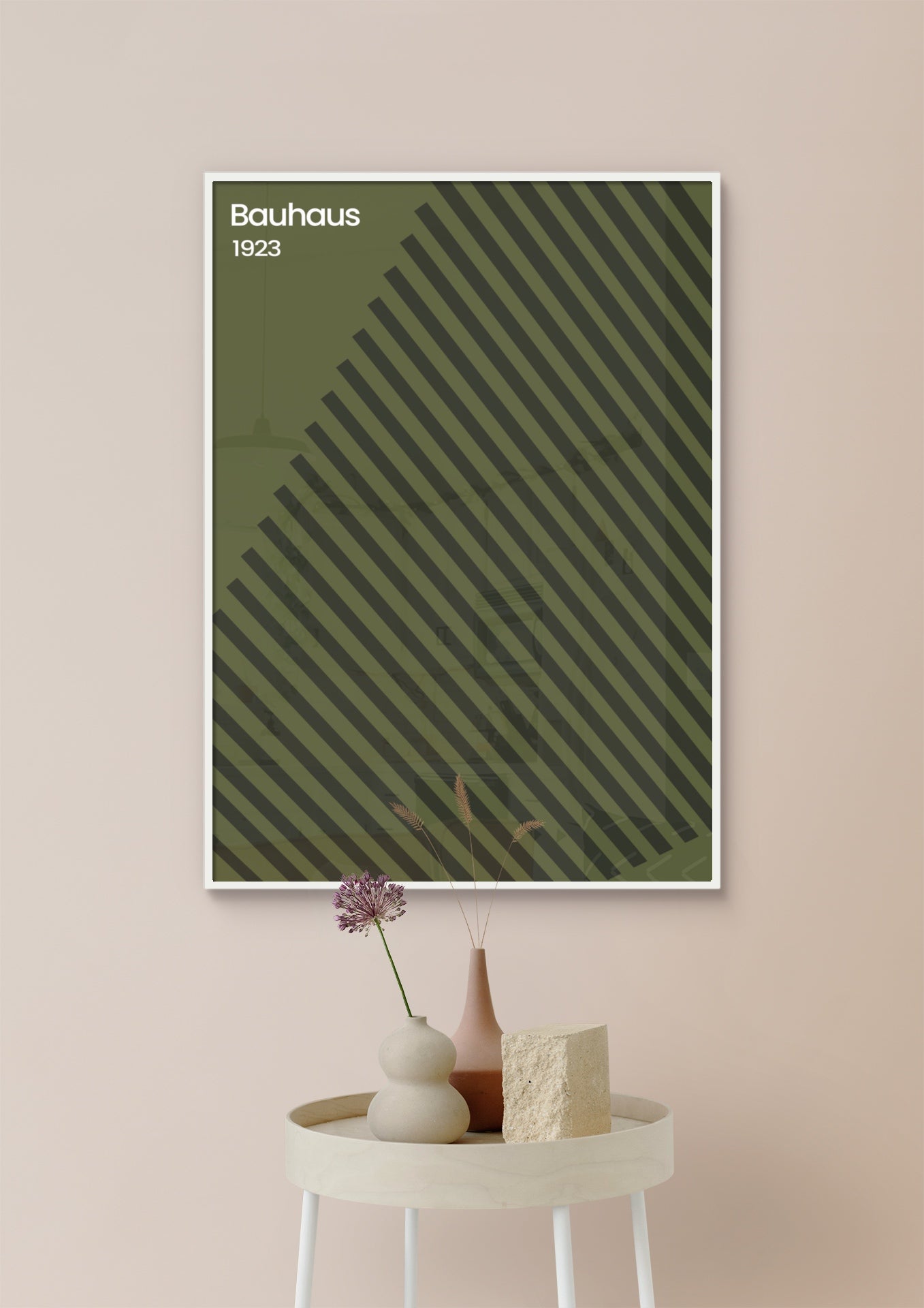 Bauhaus Lines in Green Poster