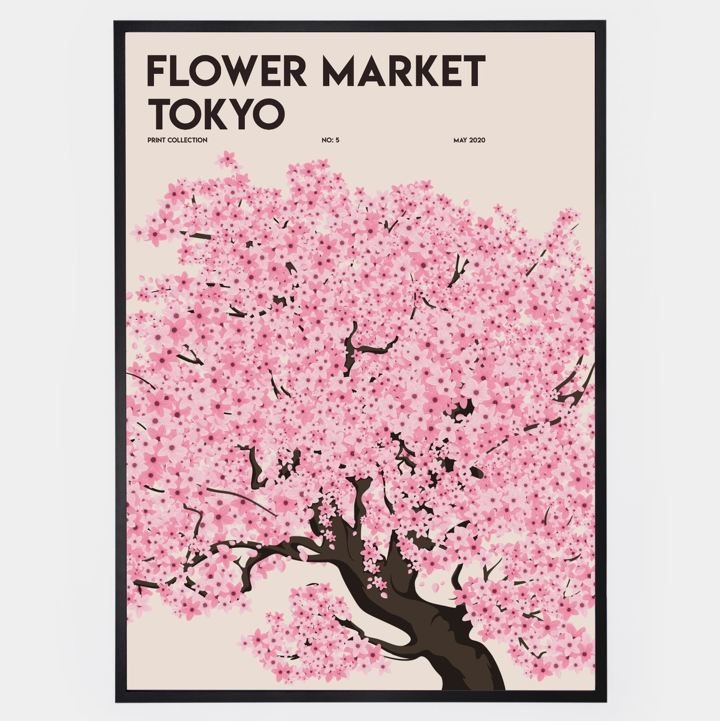 Flower Market Sakura Tree Poster