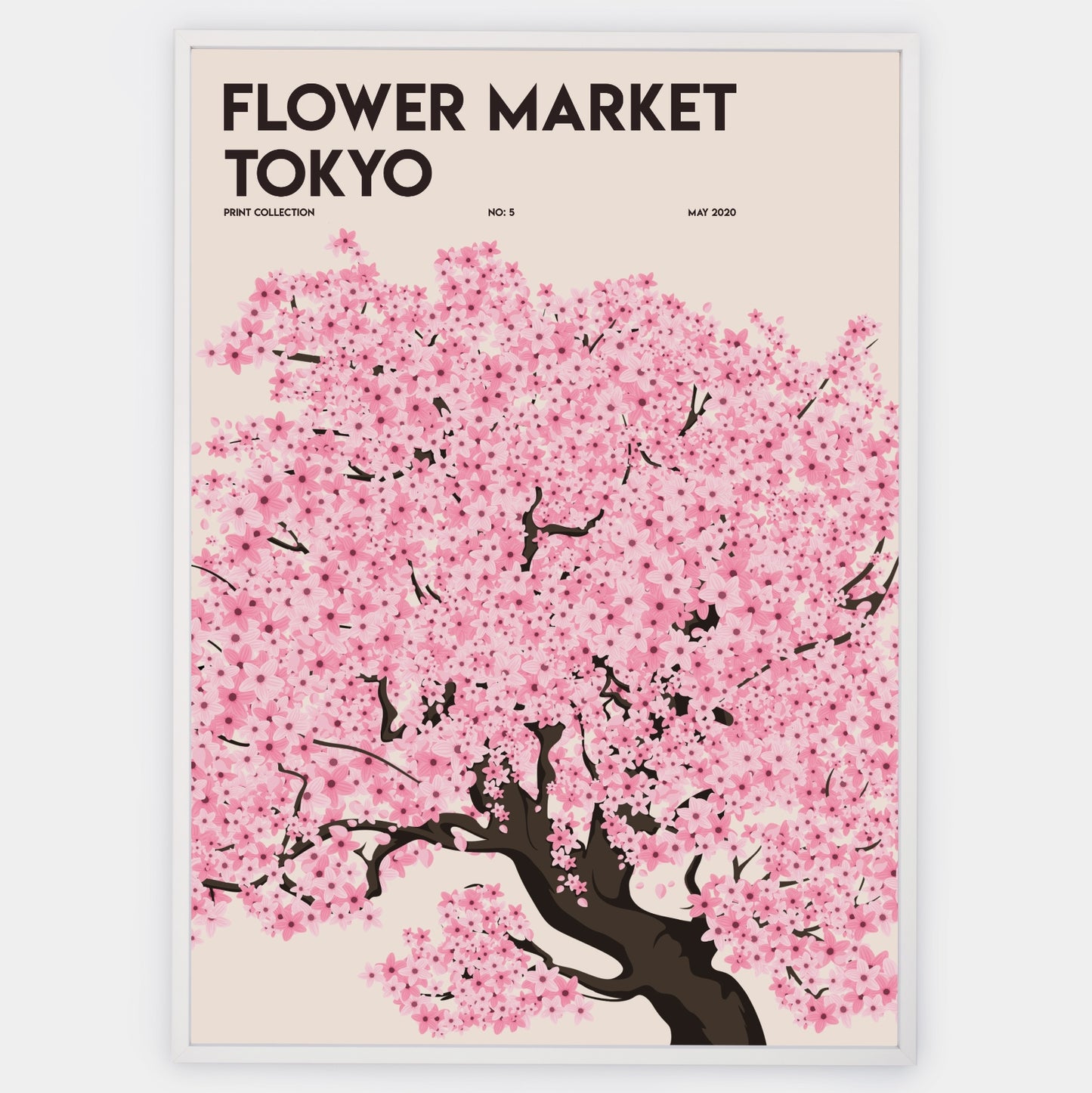 Flower Market Sakura Tree Poster