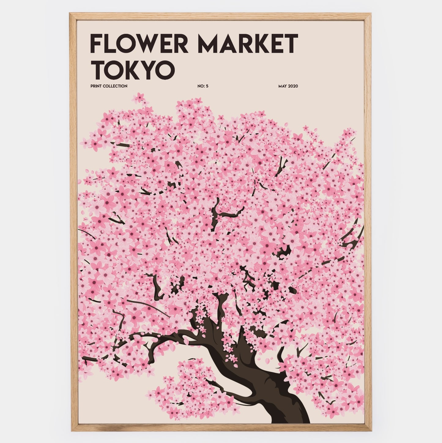 Flower Market Sakura Tree Poster