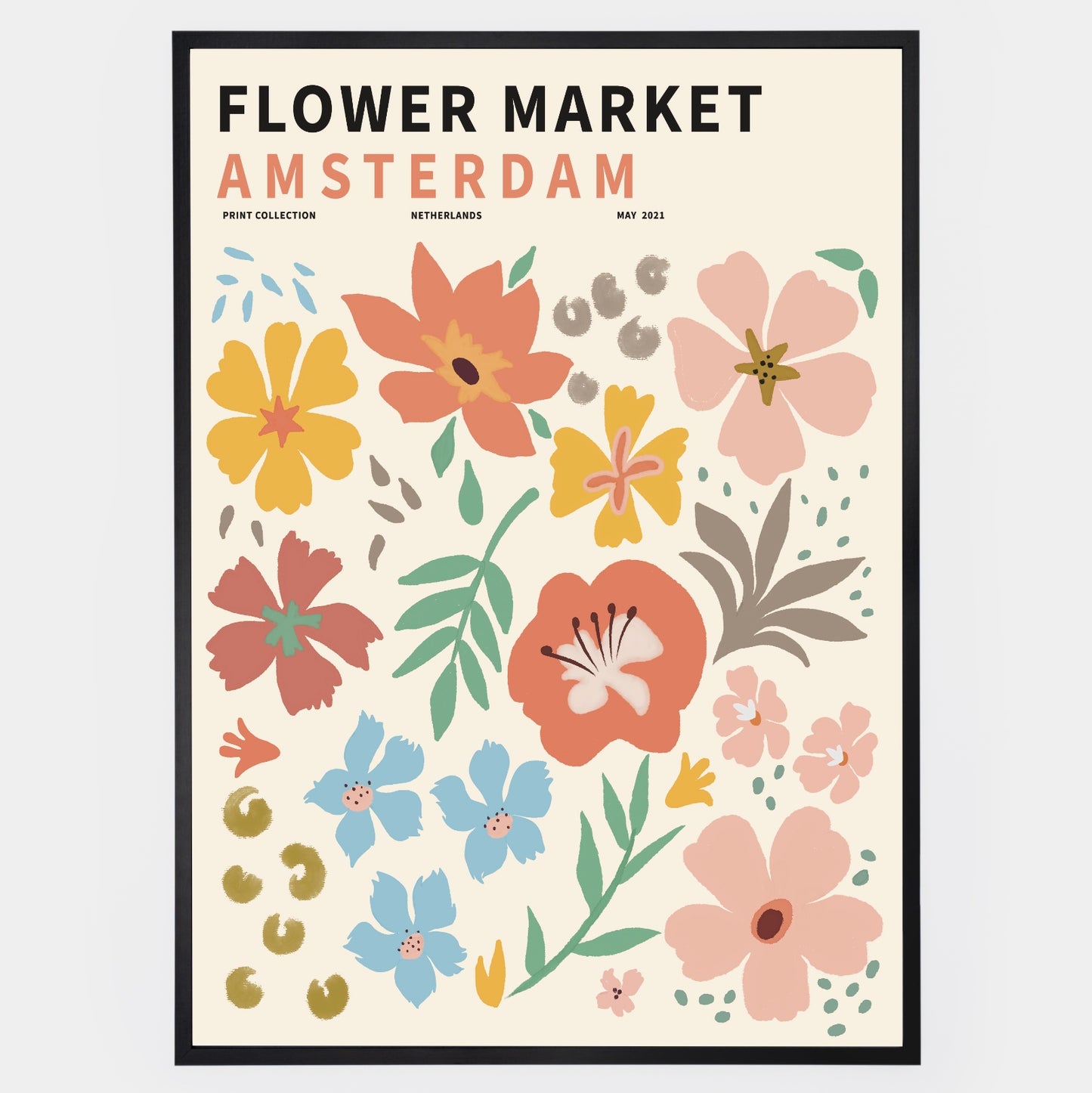 Flower Market Amsterdam poster