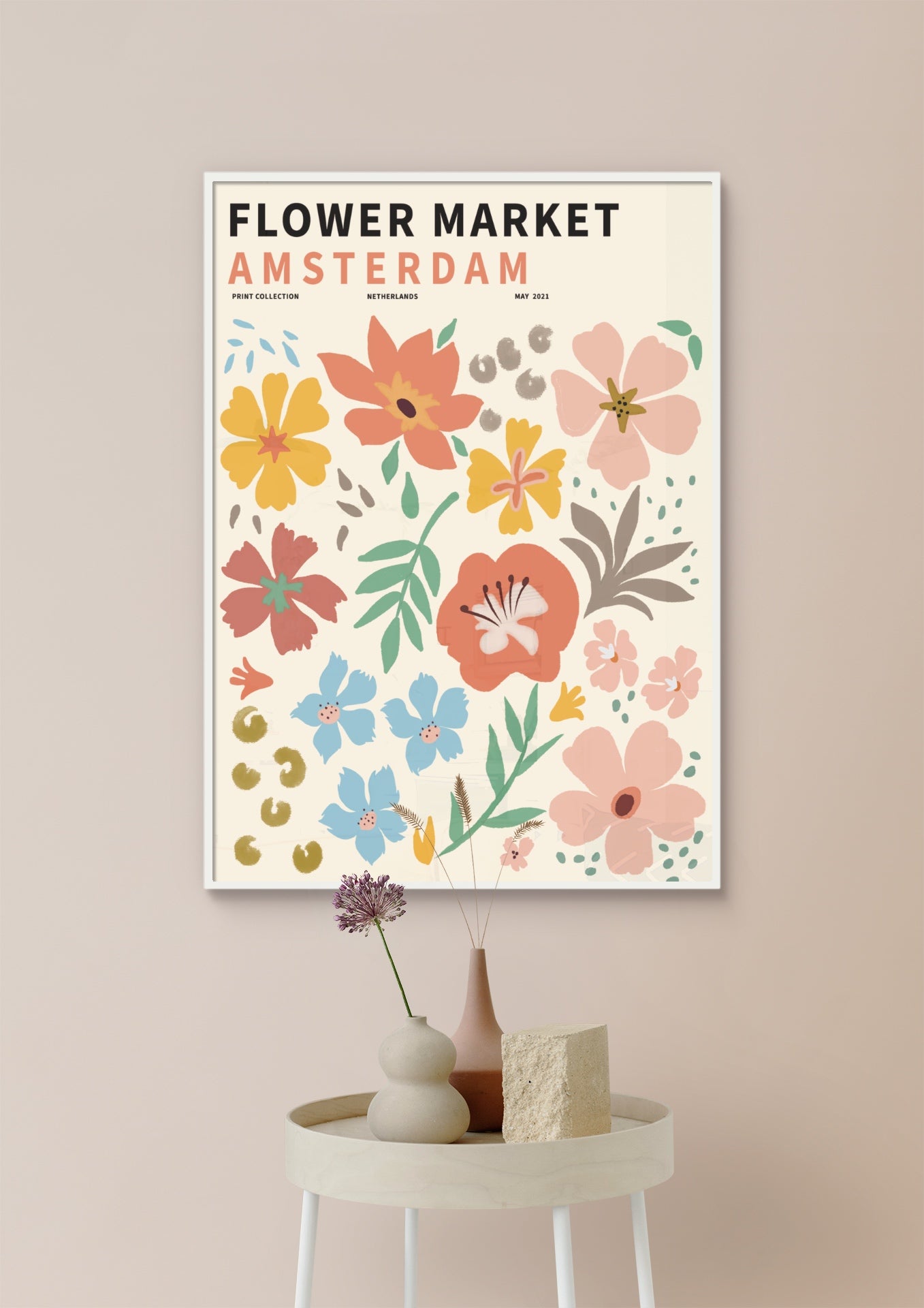 Flower Market Amsterdam poster