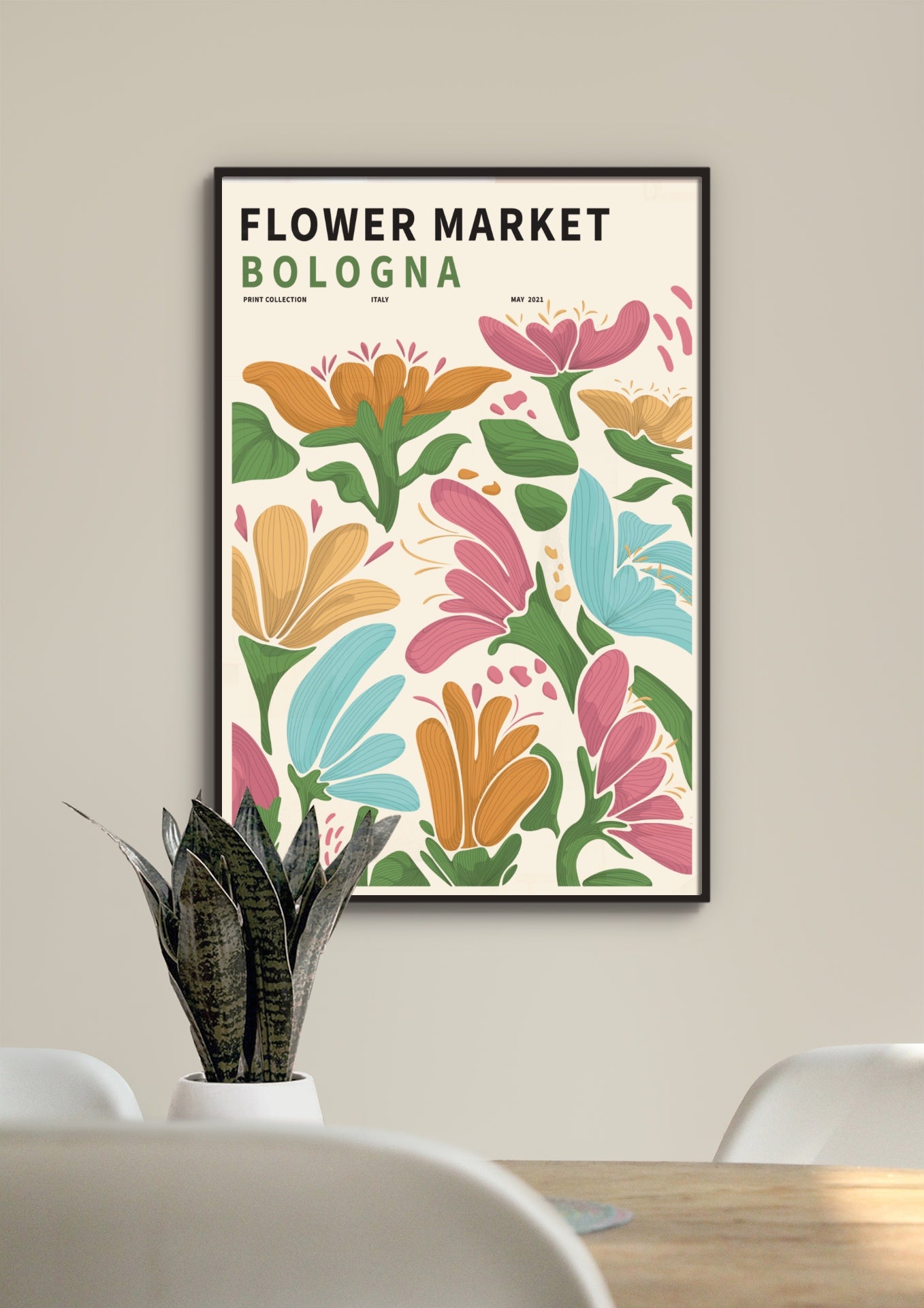Flower Market Bologna II poster.