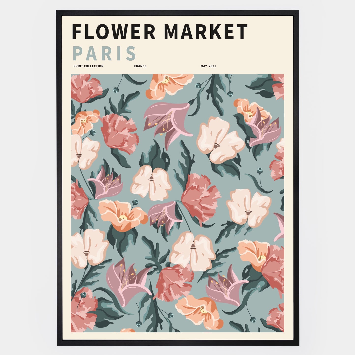 Flower Market Paris poster