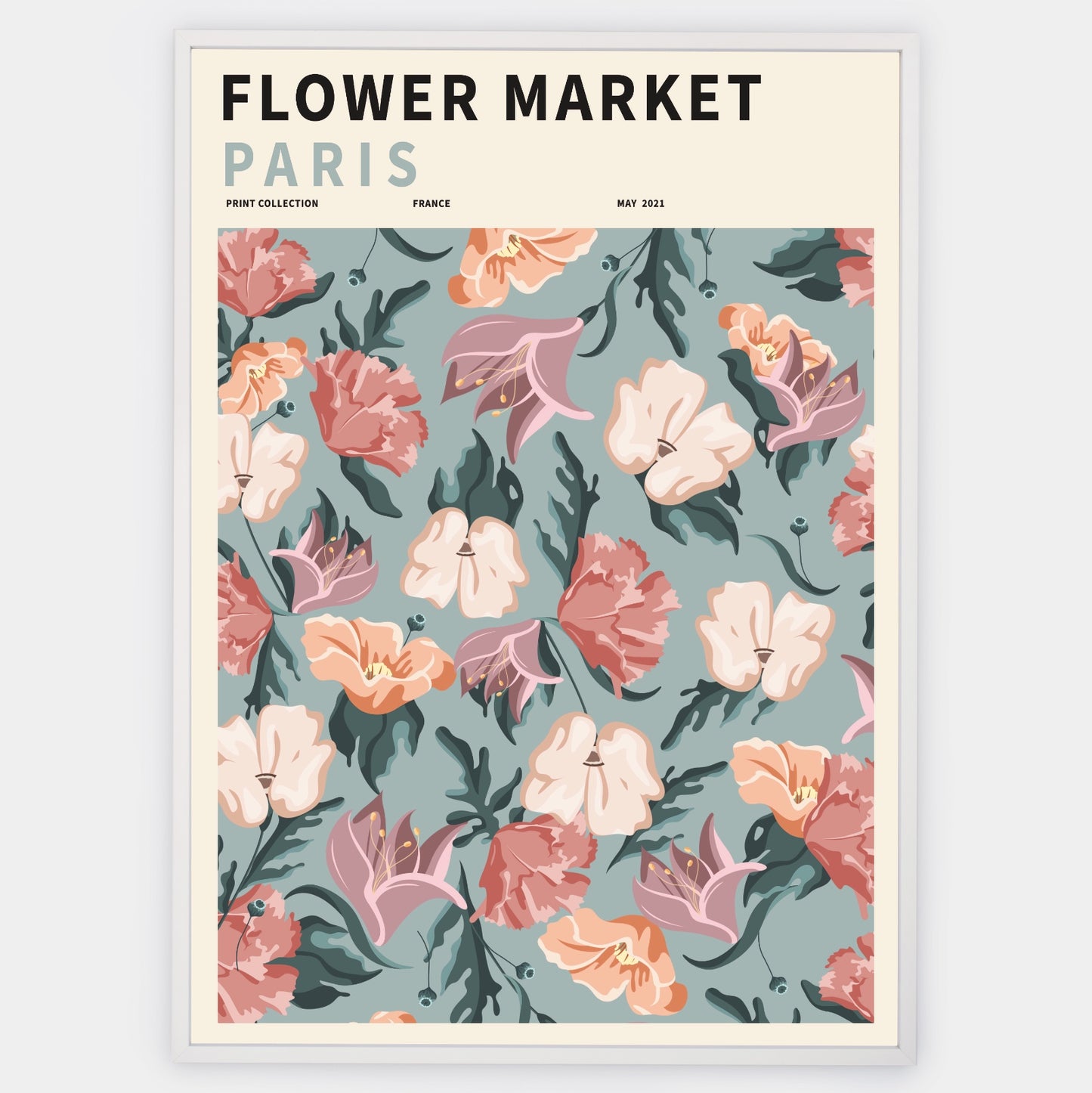 Flower Market Paris poster