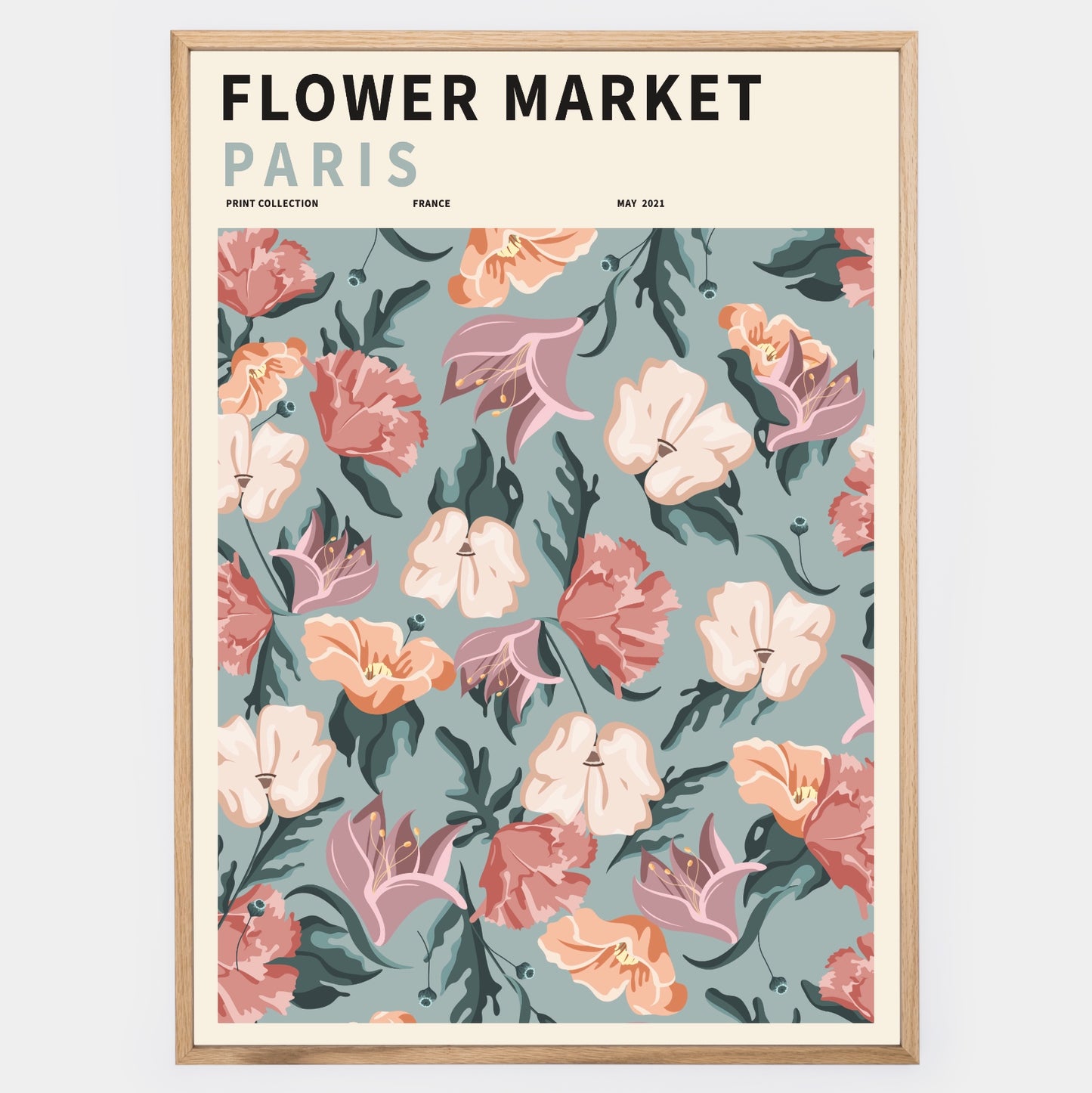 Flower Market Paris poster