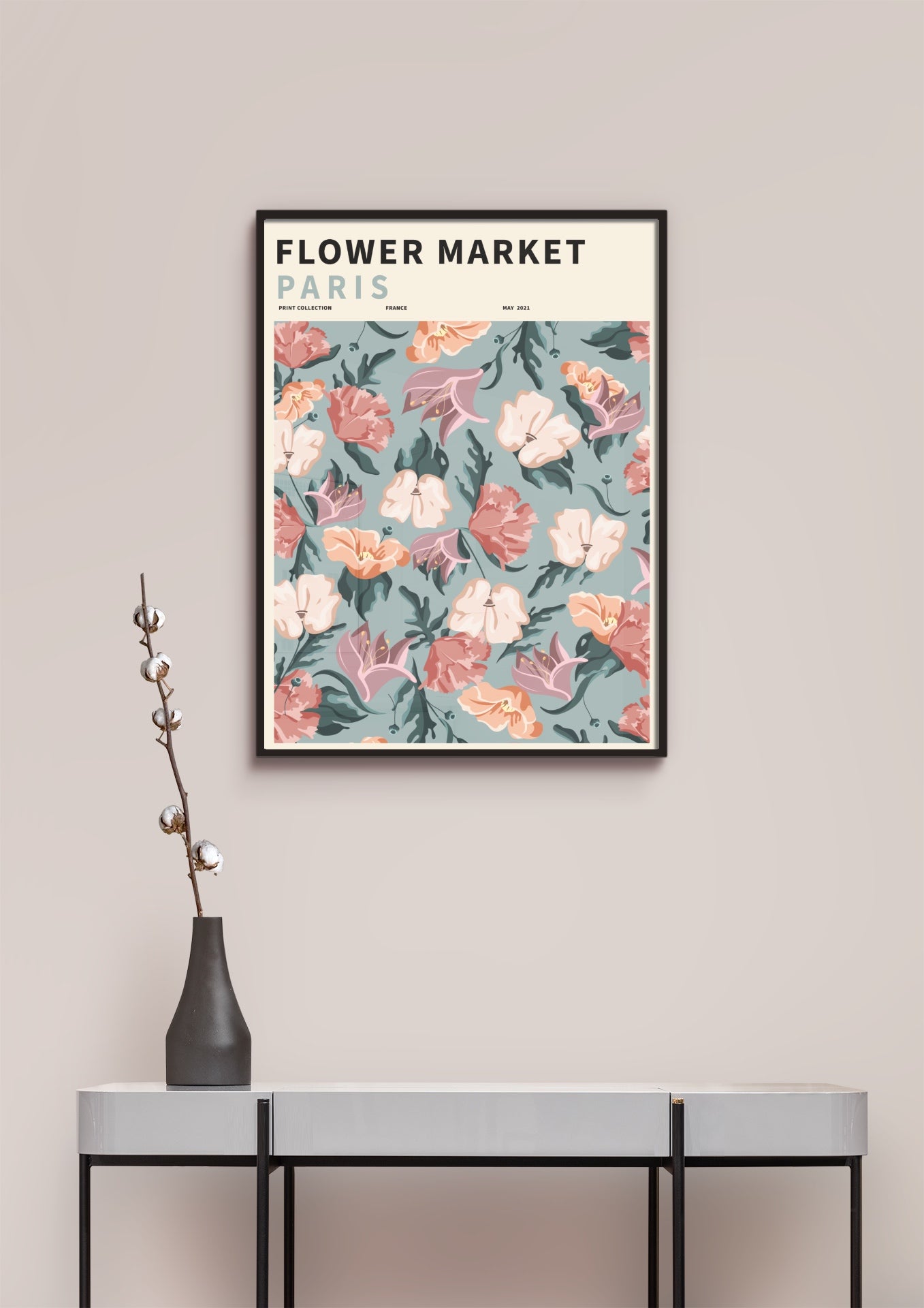 Flower Market Paris poster