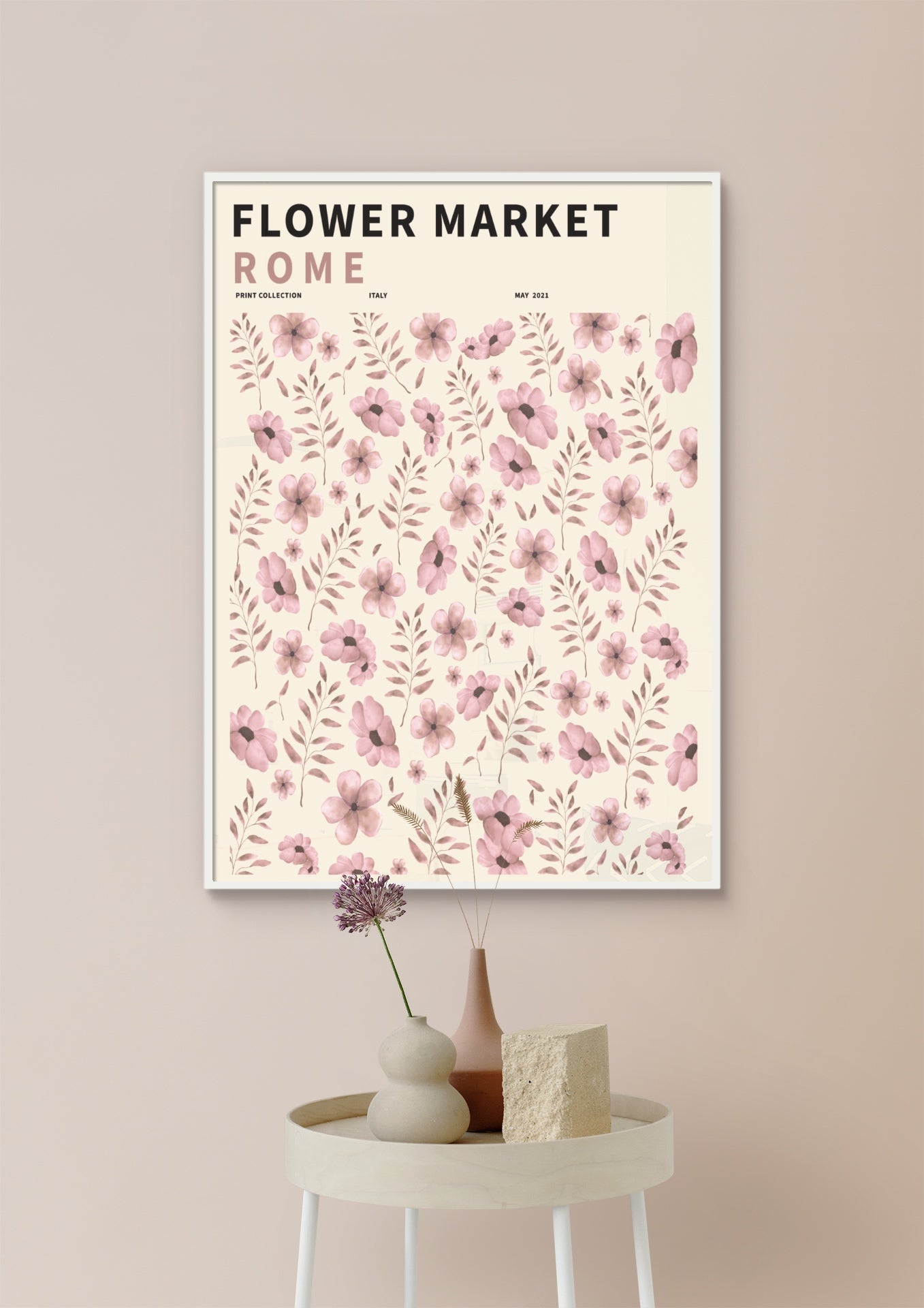 Flower Market Rome poster