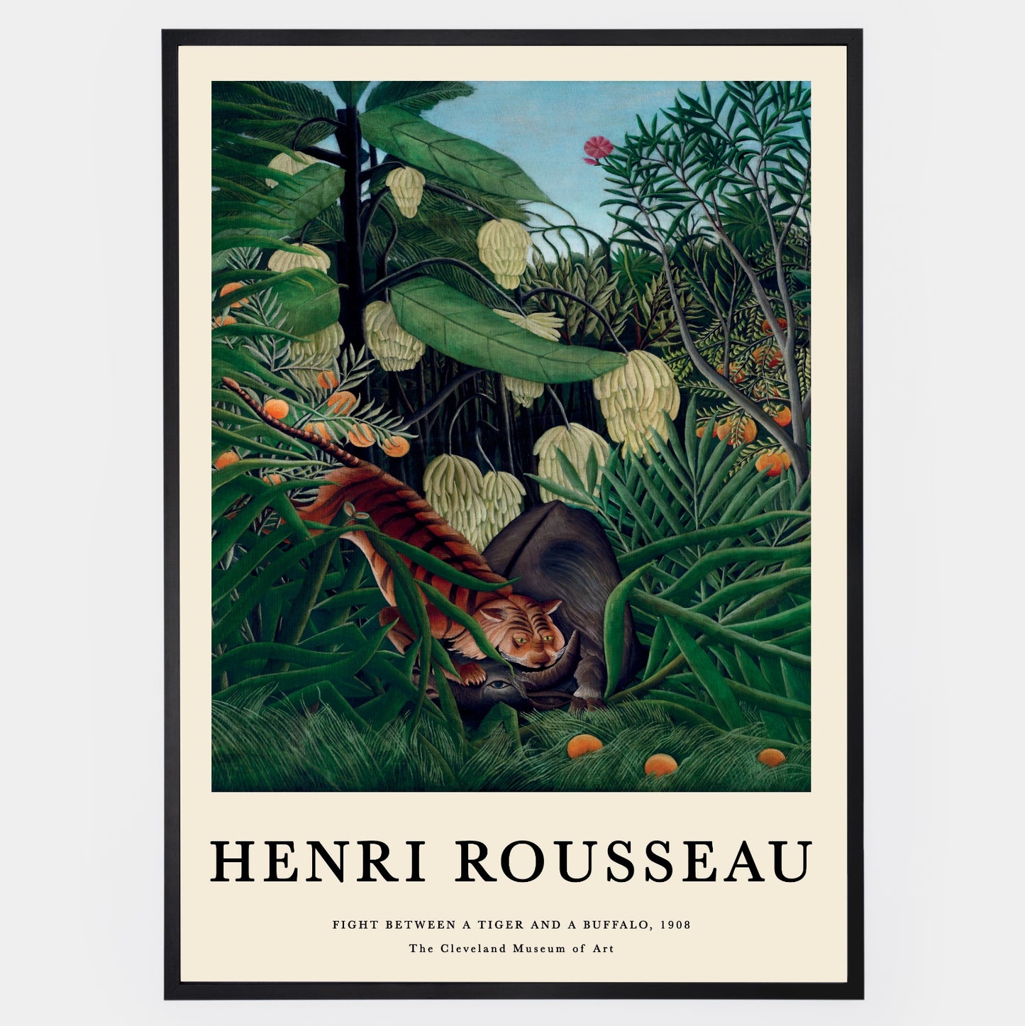 Poster Fight Between a Tiger and a Buffalo | Henri Rousseau