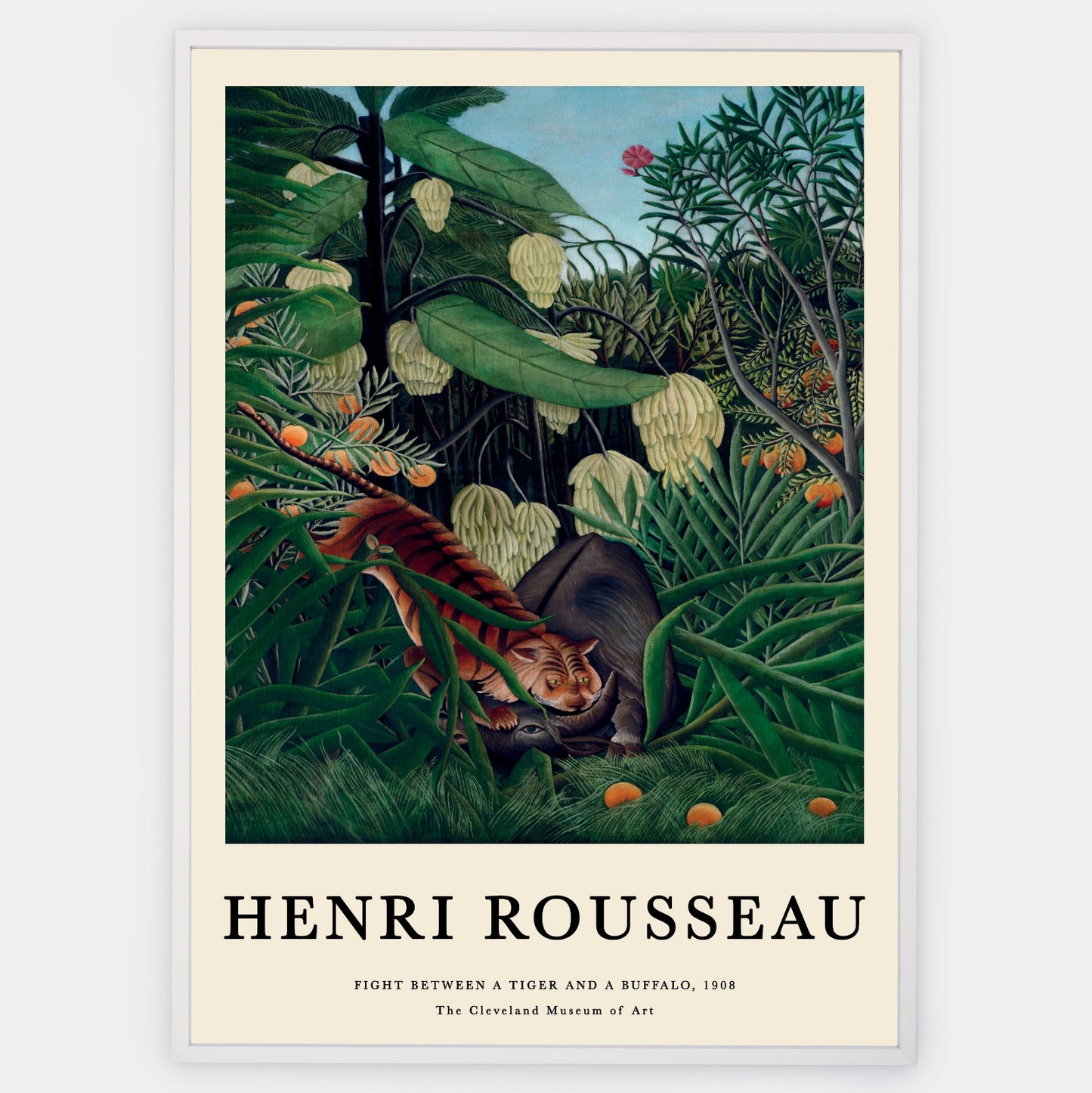 Poster Fight Between a Tiger and a Buffalo | Henri Rousseau