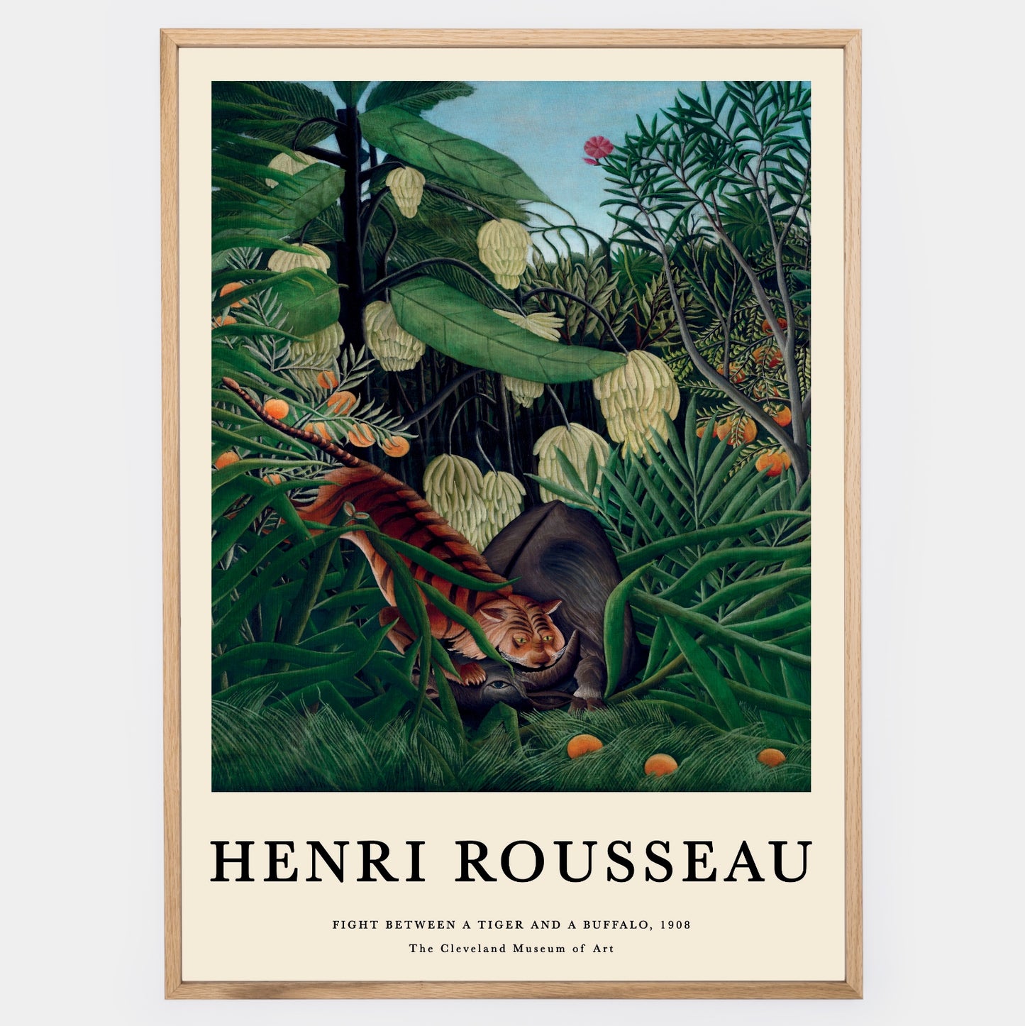 Poster Fight Between a Tiger and a Buffalo | Henri Rousseau