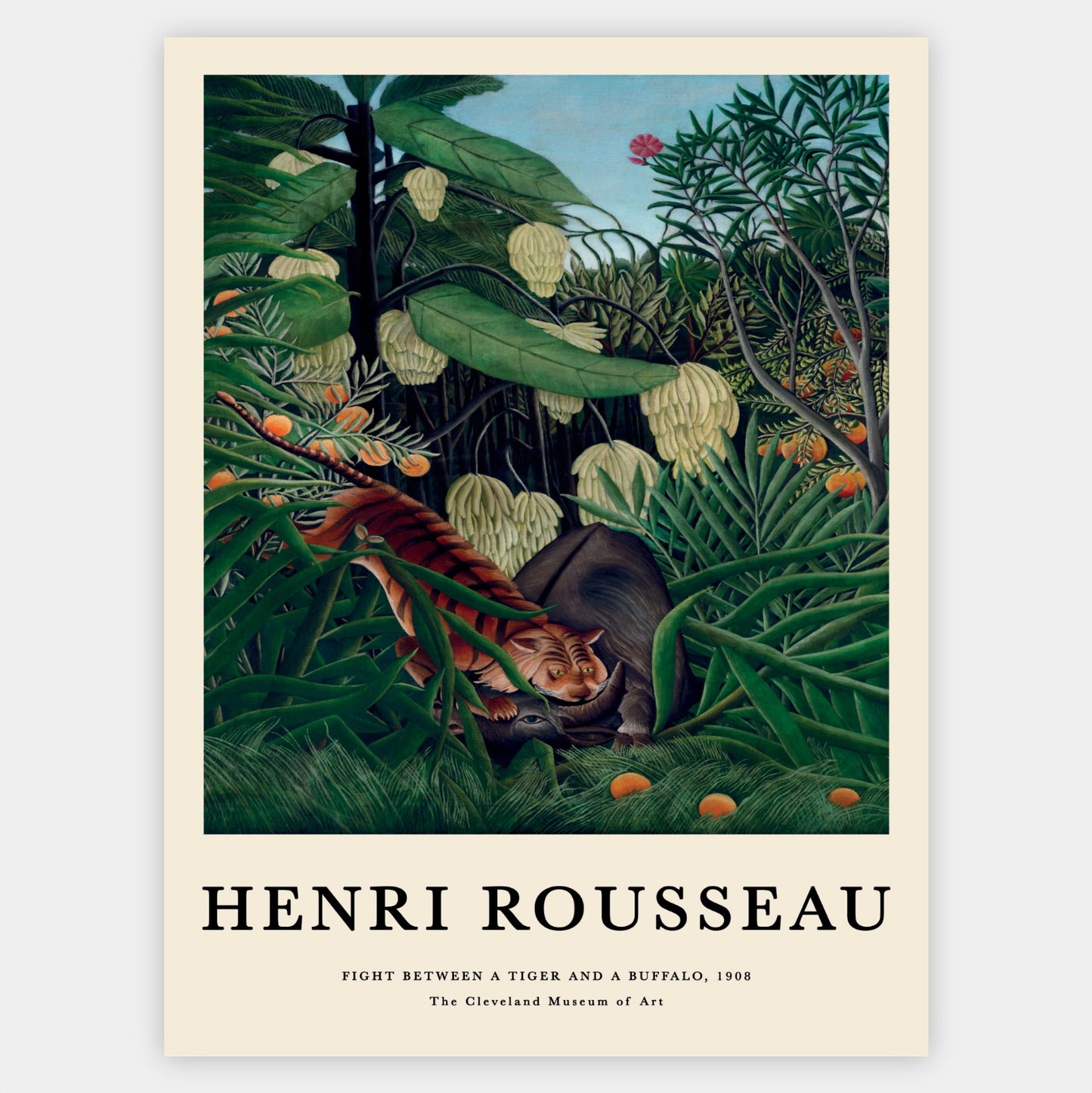 Poster Fight Between a Tiger and a Buffalo | Henri Rousseau