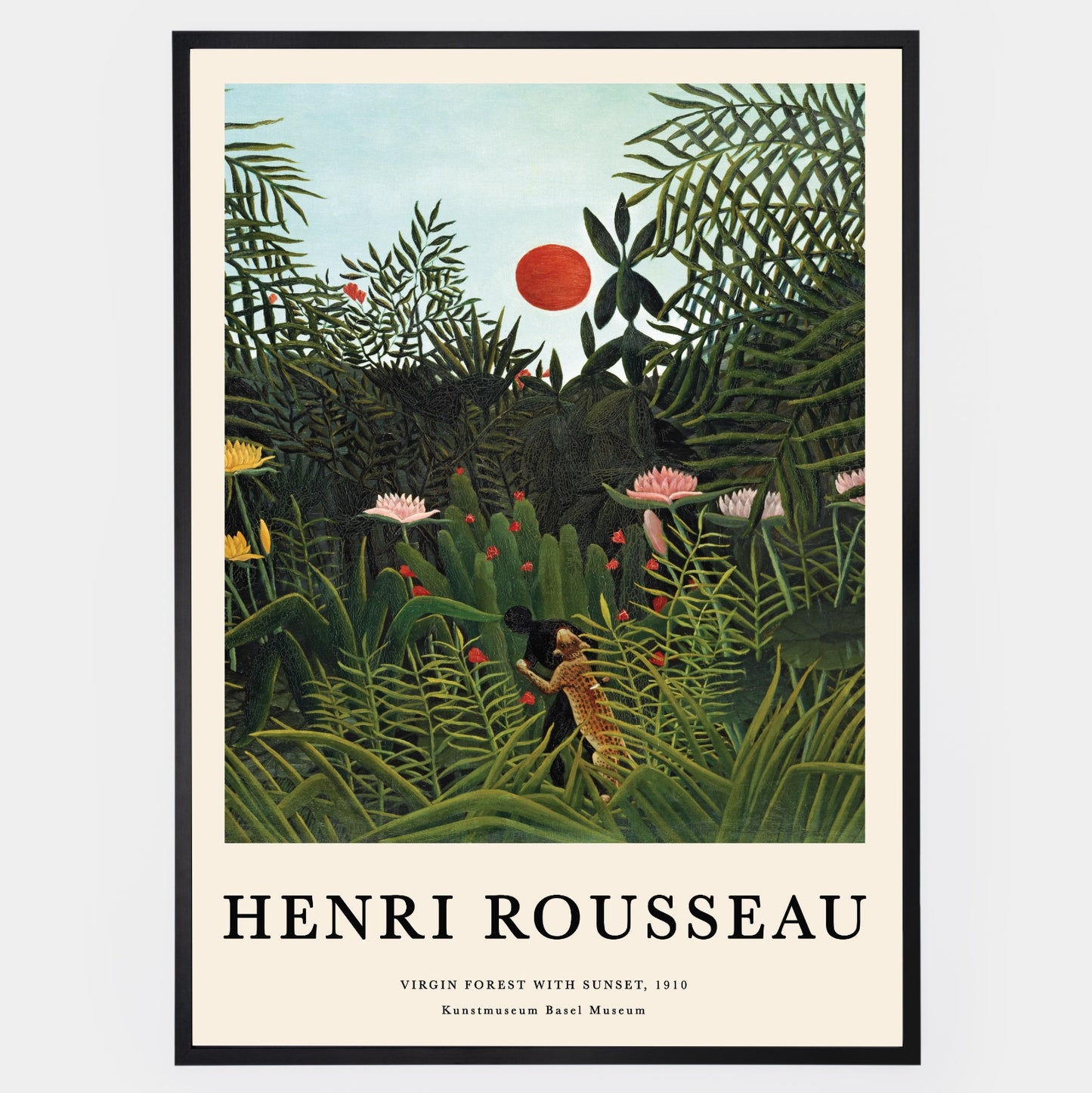 Virgin Forest With Sunset Poster | Henri Rousseau