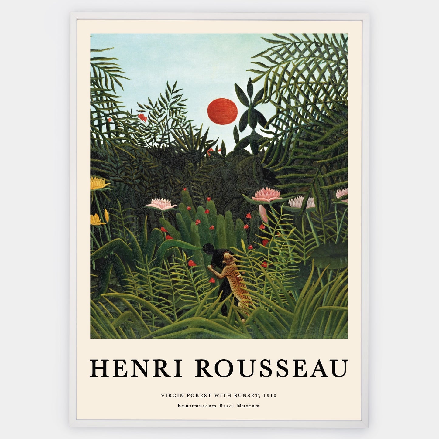 Virgin Forest With Sunset Poster | Henri Rousseau