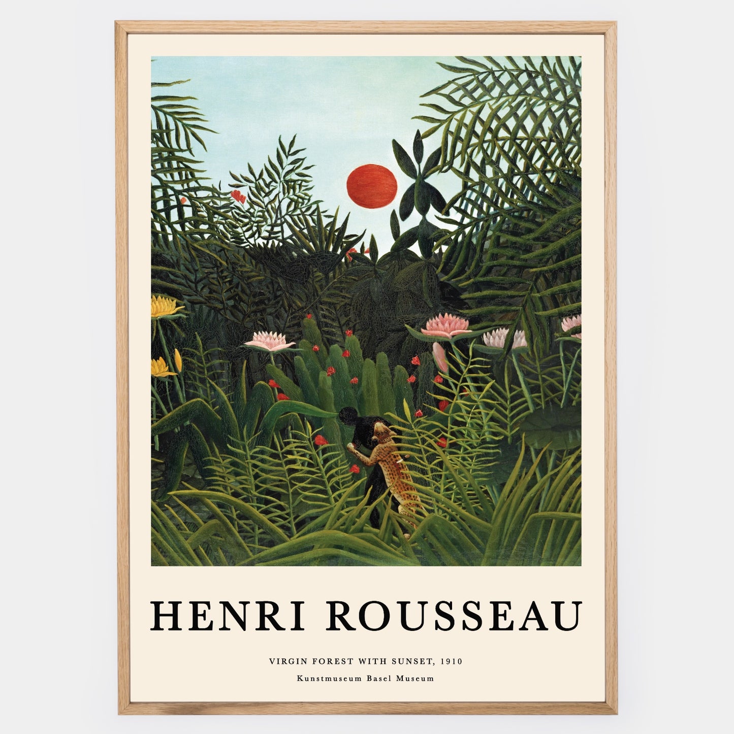 Virgin Forest With Sunset Poster | Henri Rousseau