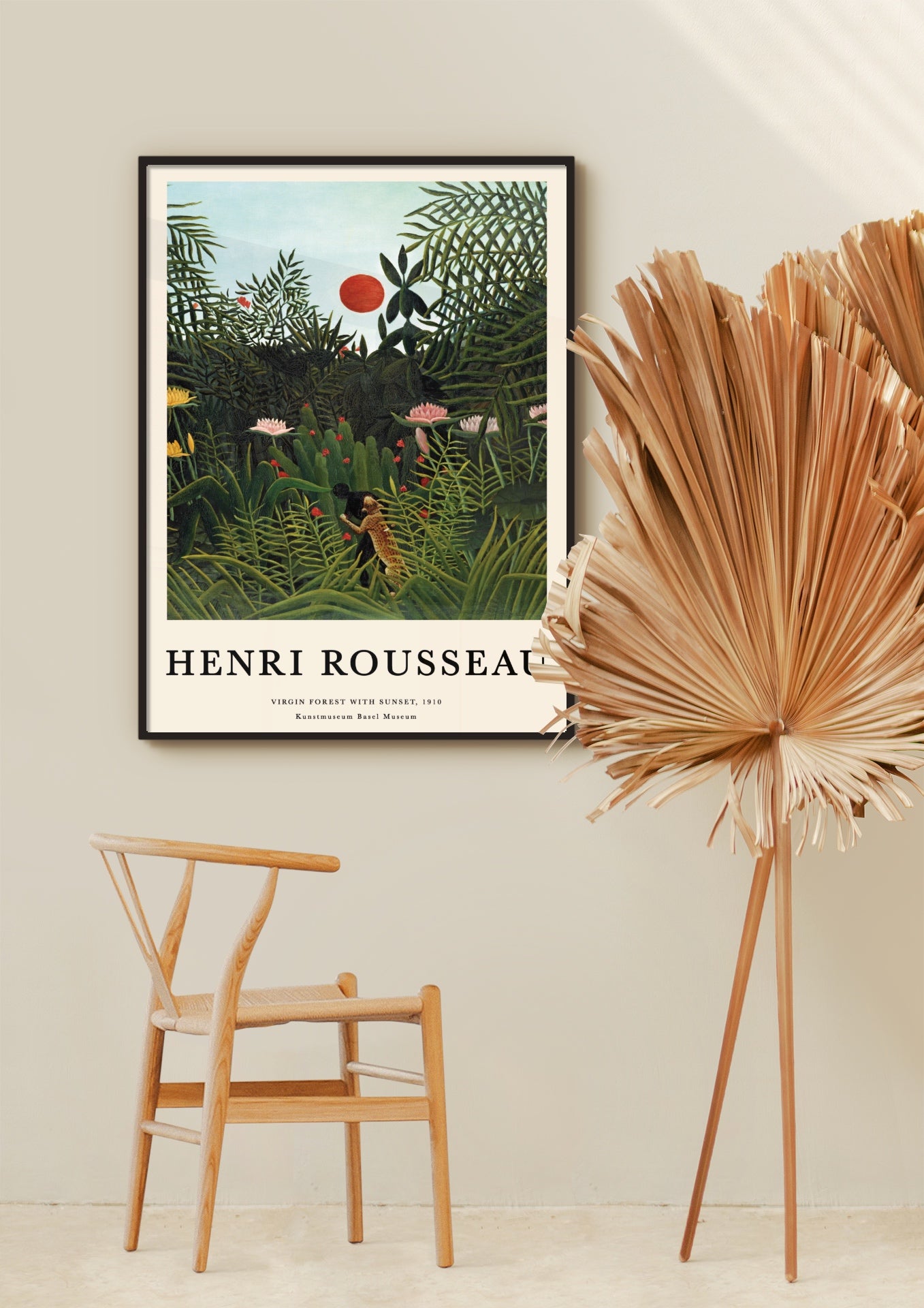 Virgin Forest With Sunset Poster | Henri Rousseau