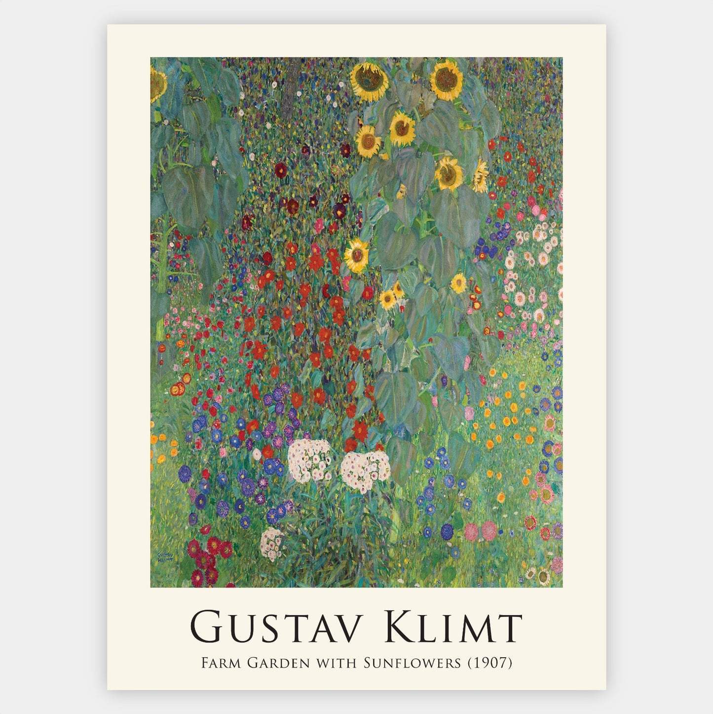 Farm Garden with Sunflowers Poster | Gustav Klimt