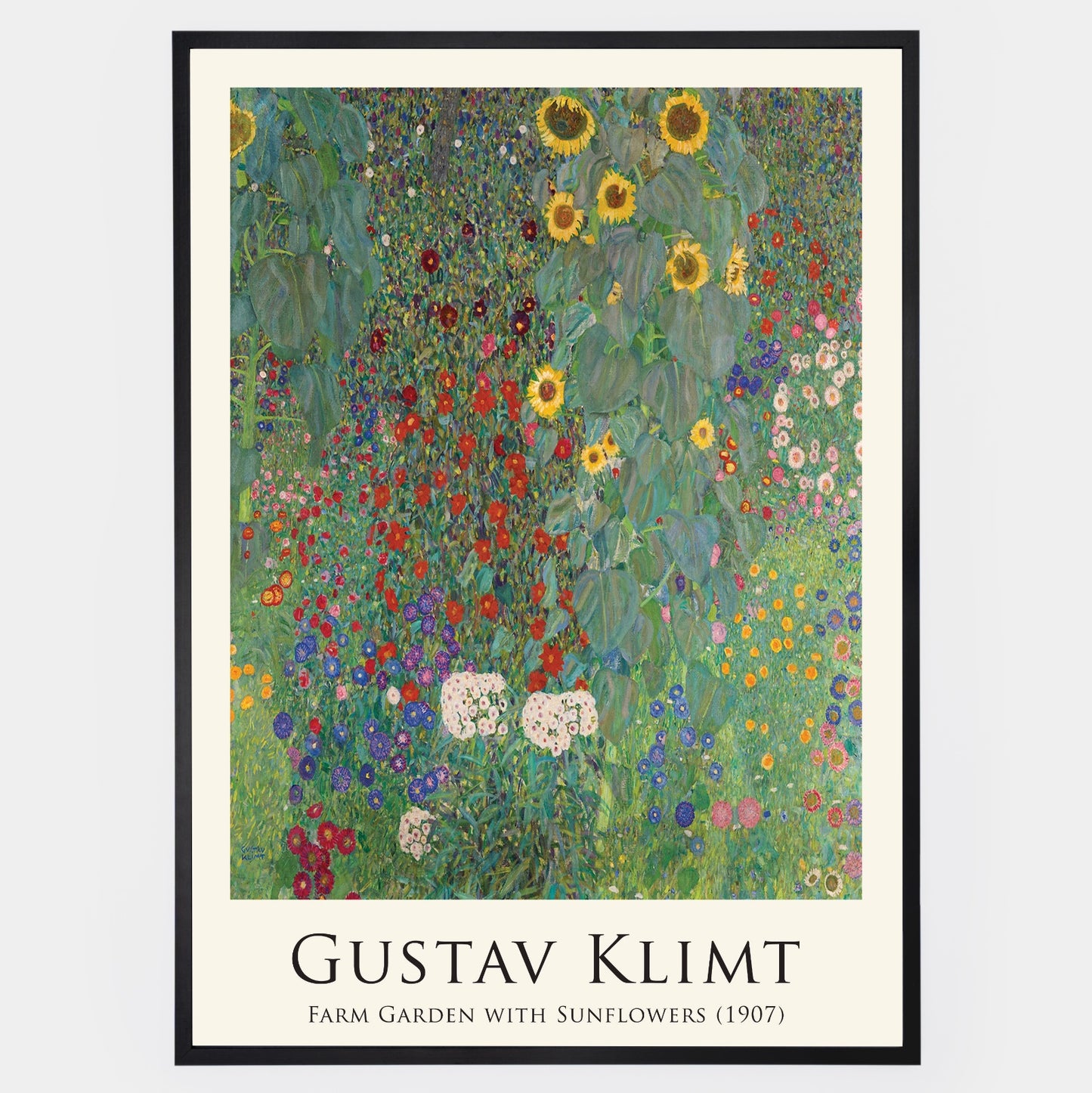 Farm Garden with Sunflowers Poster | Gustav Klimt