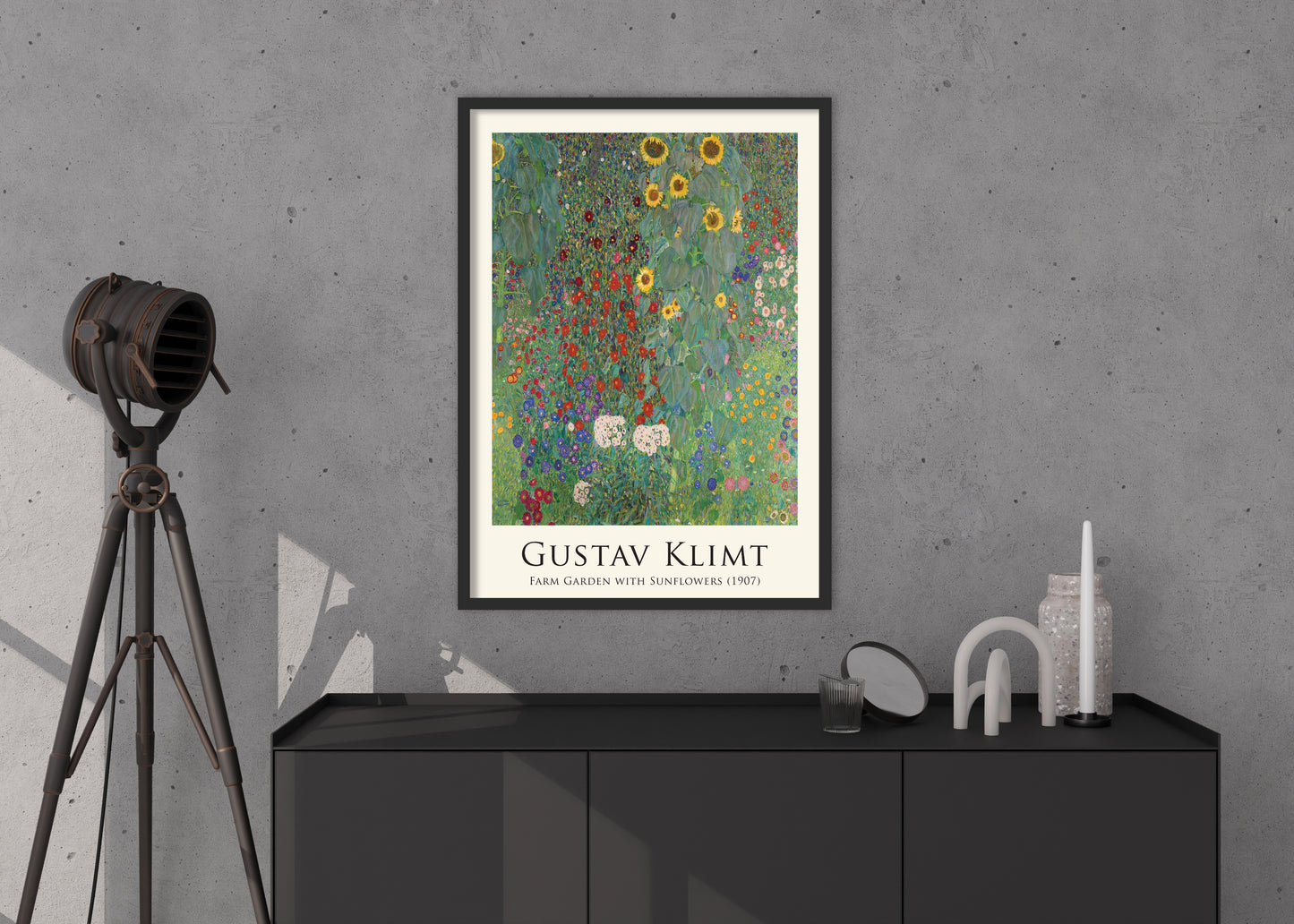Farm Garden with Sunflowers Poster | Gustav Klimt