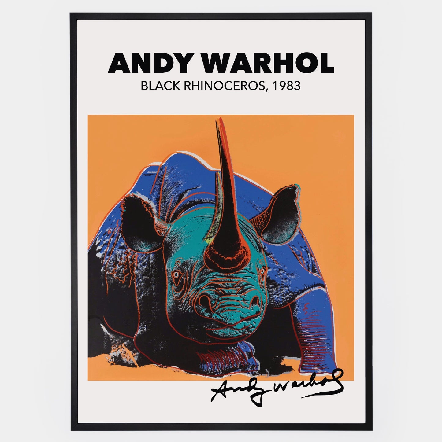 Black Rhinoceros Poster | Andy Warhol