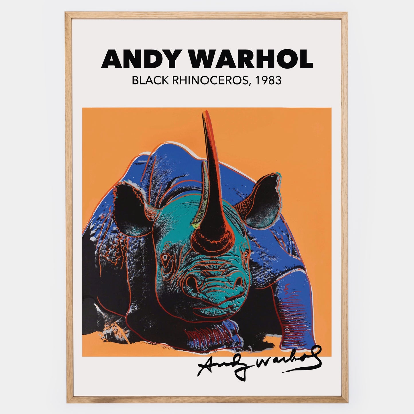 Black Rhinoceros Poster | Andy Warhol