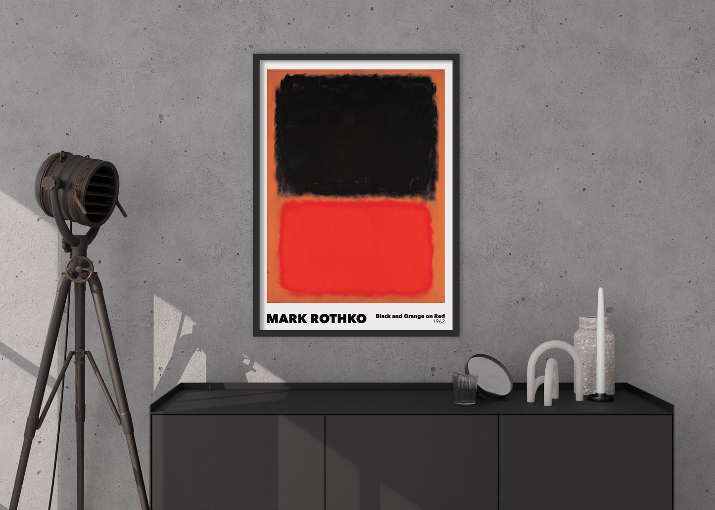 Black and Orange on Red Poster | Mark Rothko