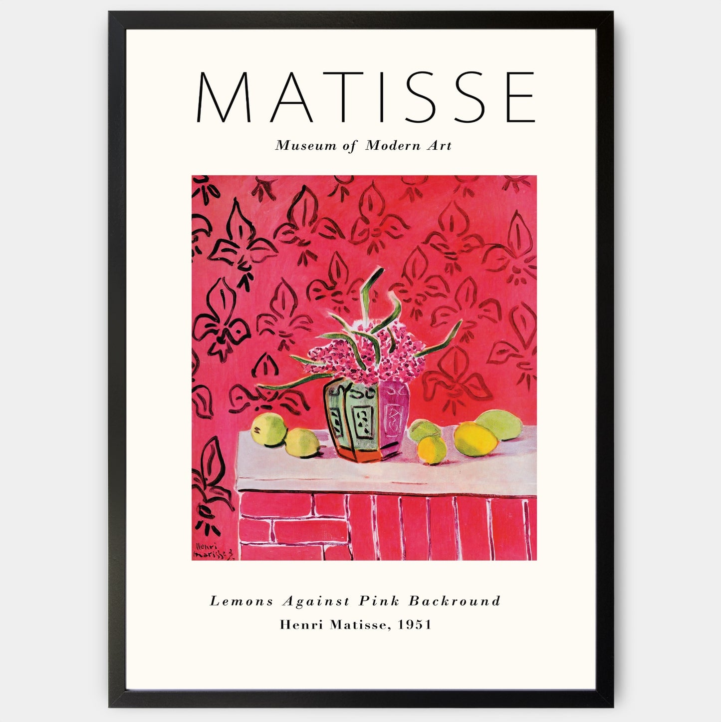 Lemons Against Pink Background Poster | Henri Matisse