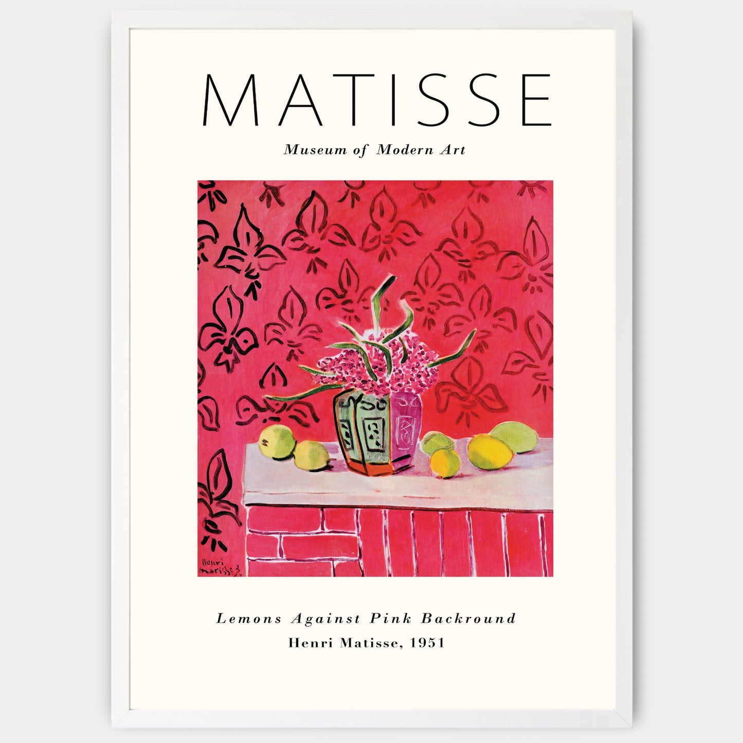 Lemons Against Pink Background Poster | Henri Matisse