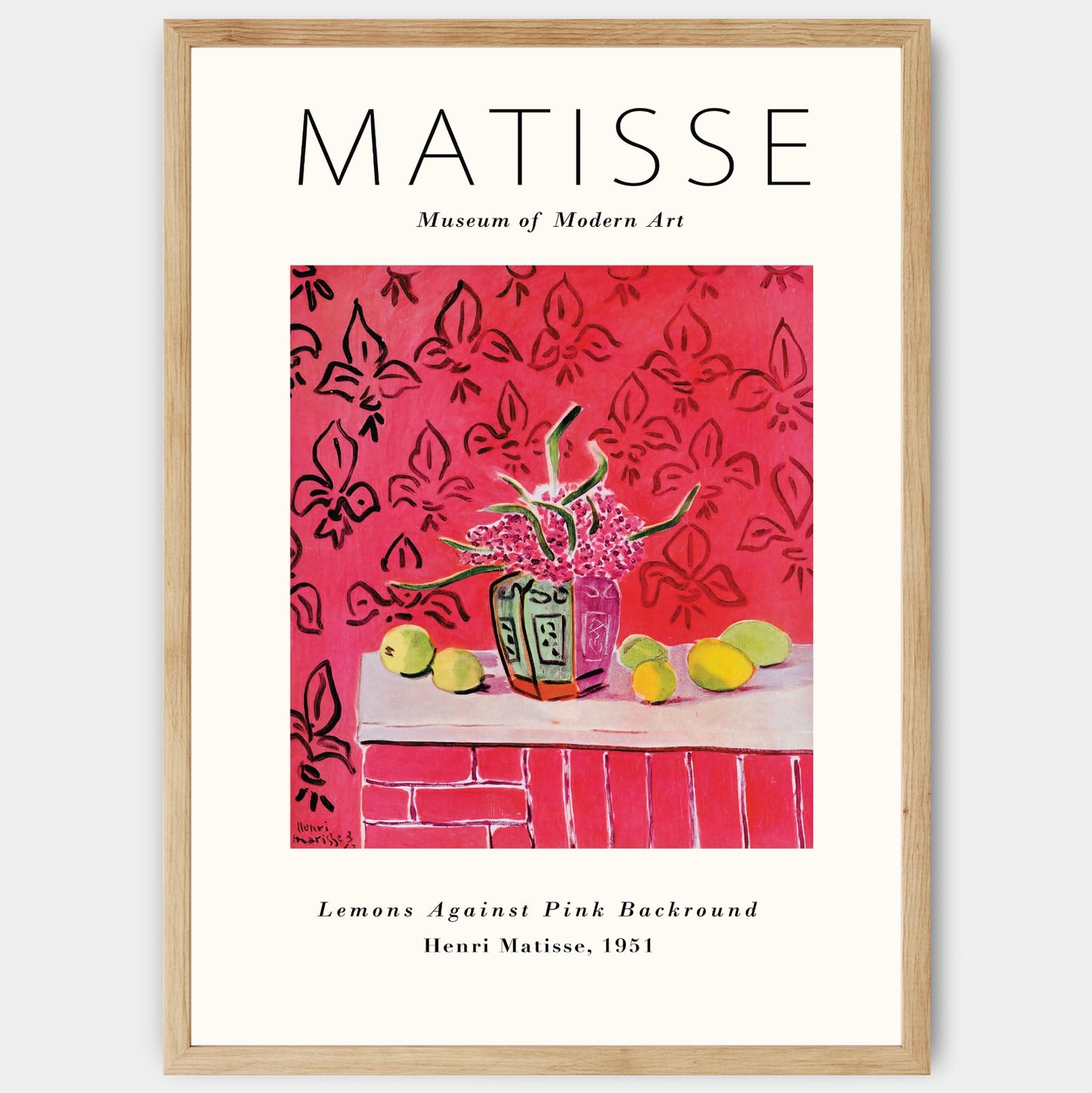 Lemons Against Pink Background Poster | Henri Matisse