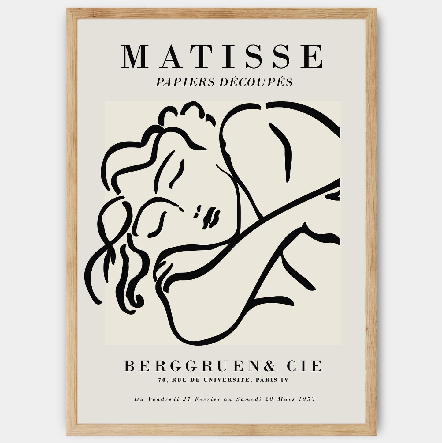 Sleeping Woman Sketch Grey Poster | Henri Matisse