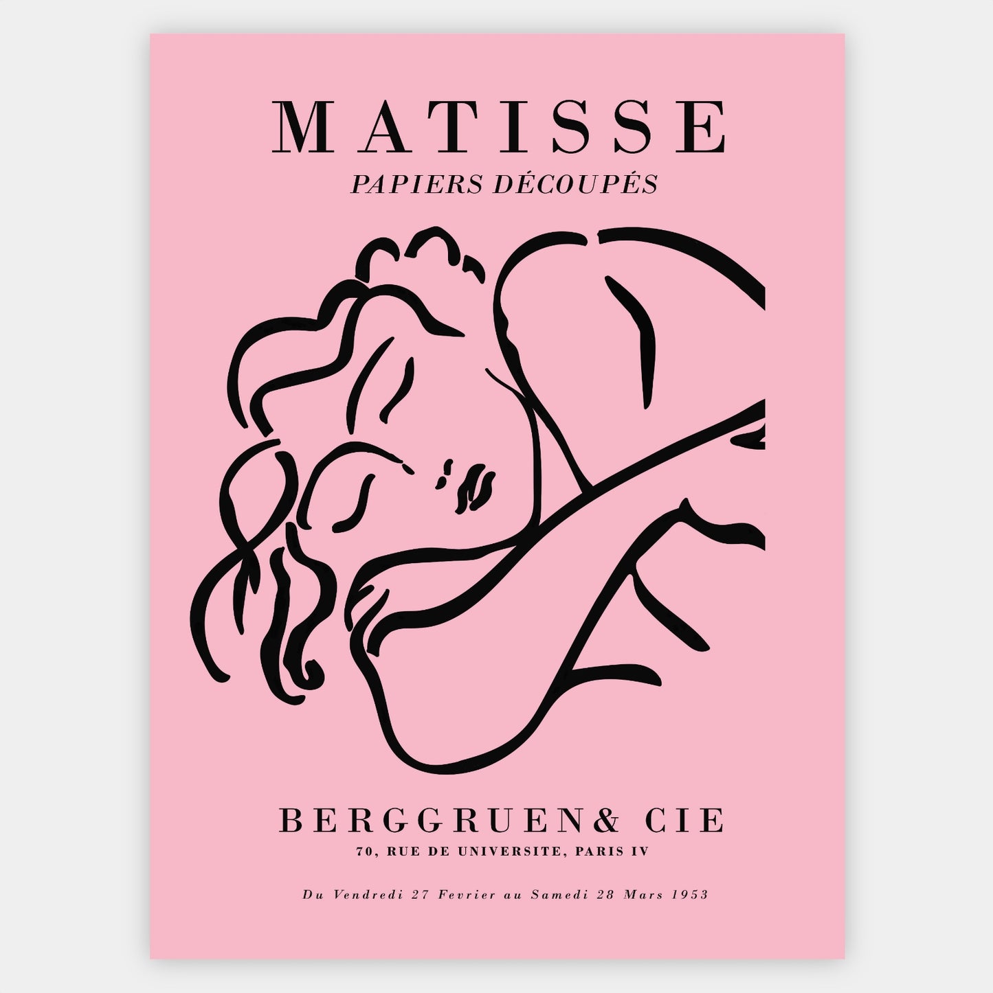 Sleeping Woman Sketch Pink Poster | Henri Matisse