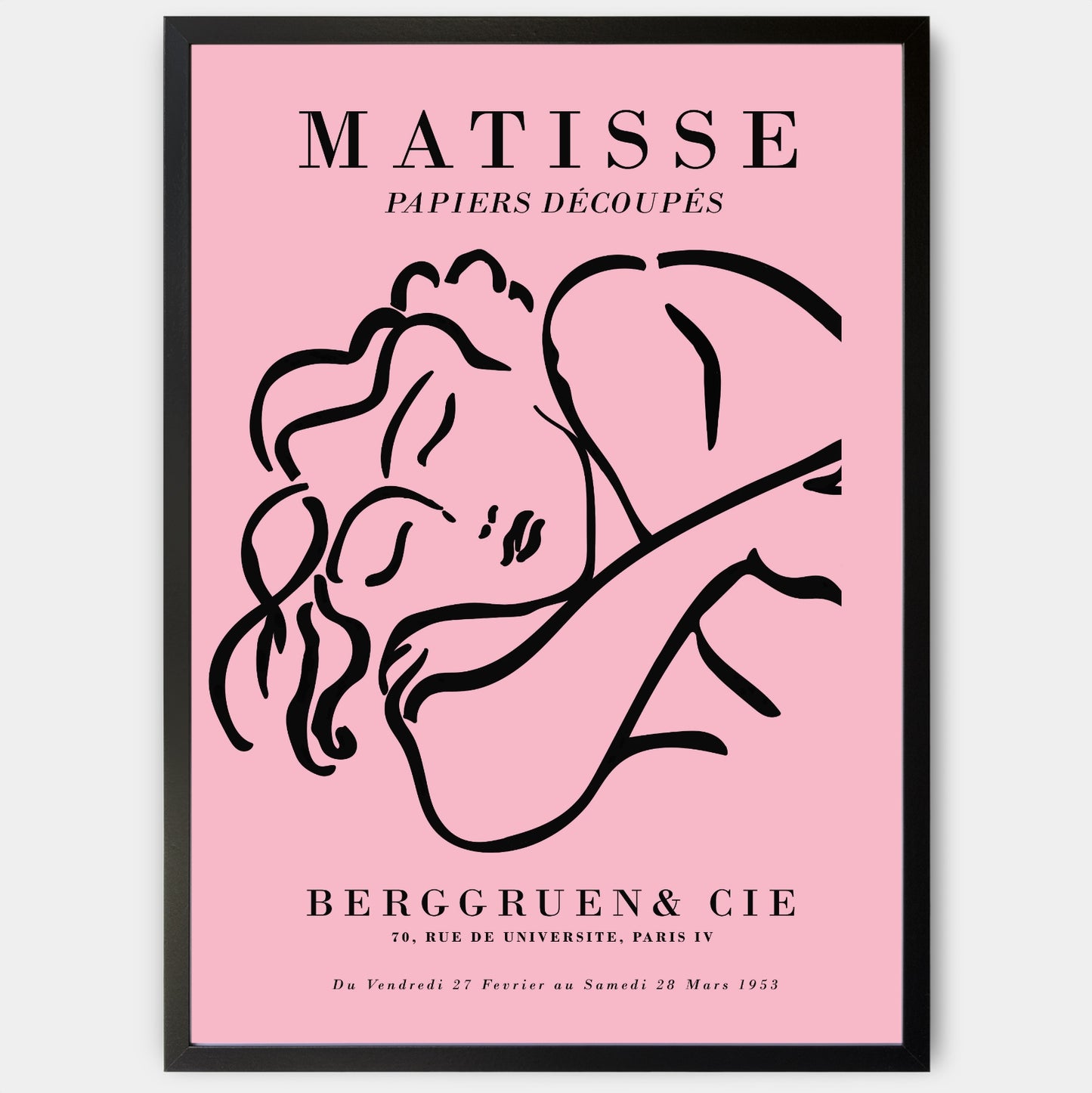 Sleeping Woman Sketch Pink Poster | Henri Matisse