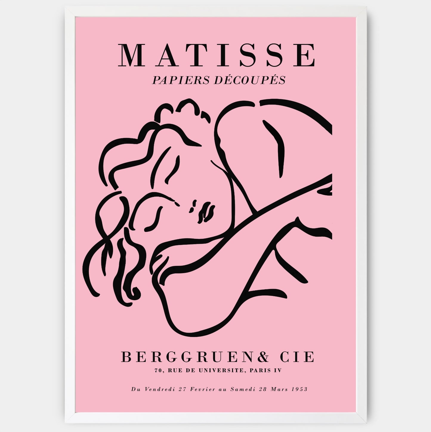 Sleeping Woman Sketch Pink Poster | Henri Matisse