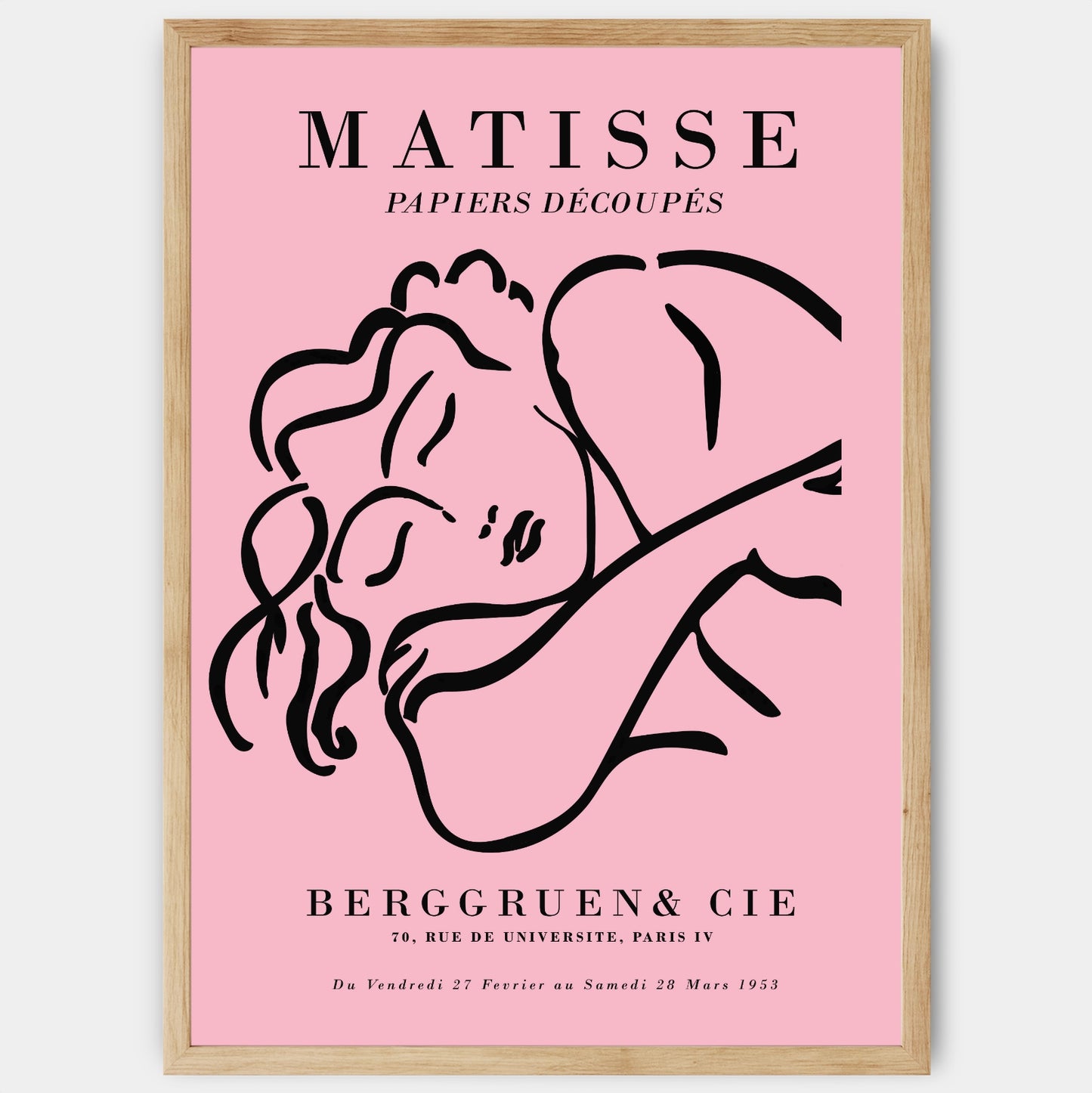 Sleeping Woman Sketch Pink Poster | Henri Matisse