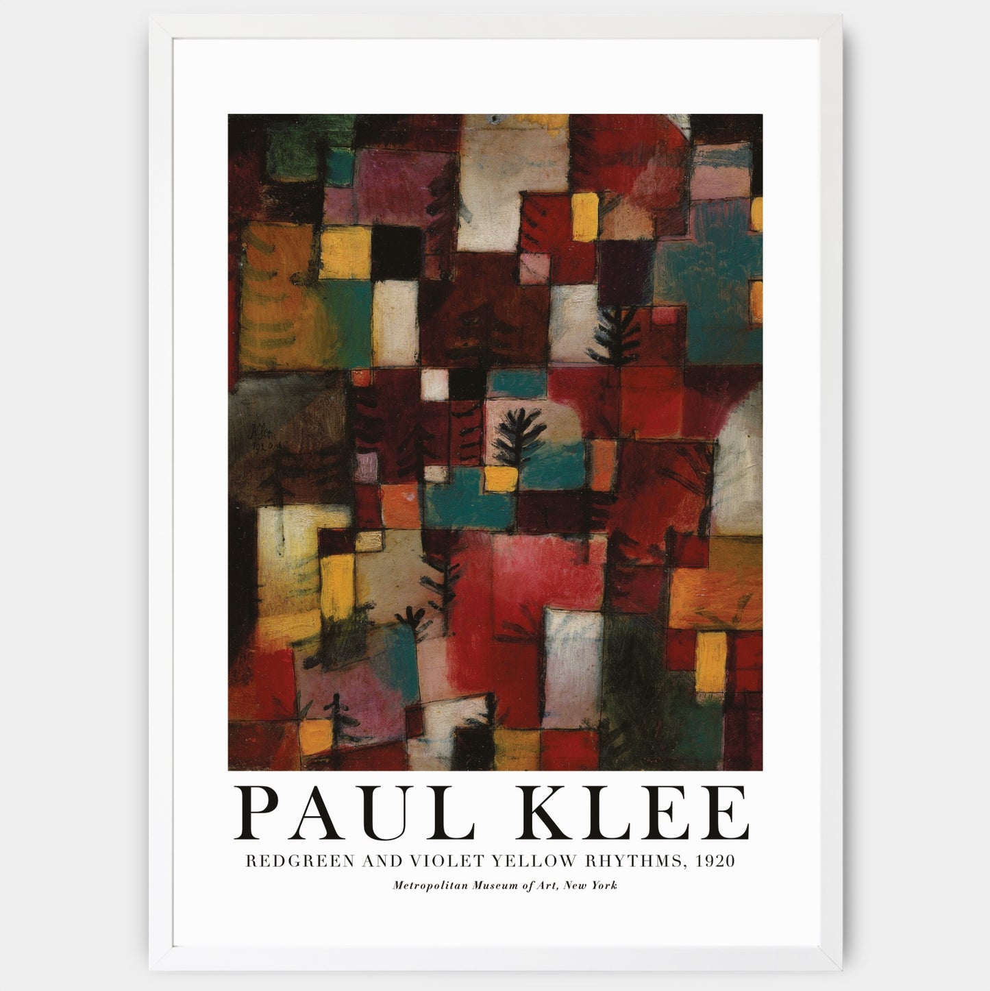 Redgreen and Violet Yellow Rhythms Poster | Paul Klee