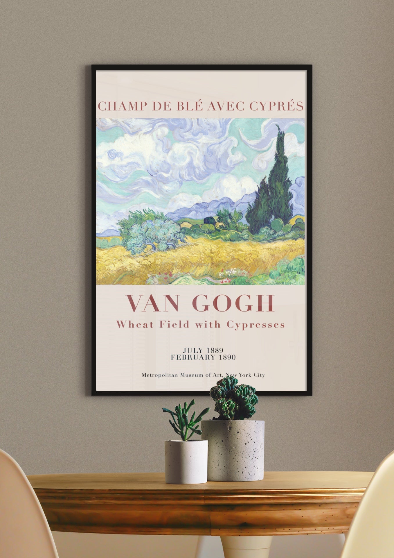 Poster Wheat Field with Cypresses | Vincent Van Gogh