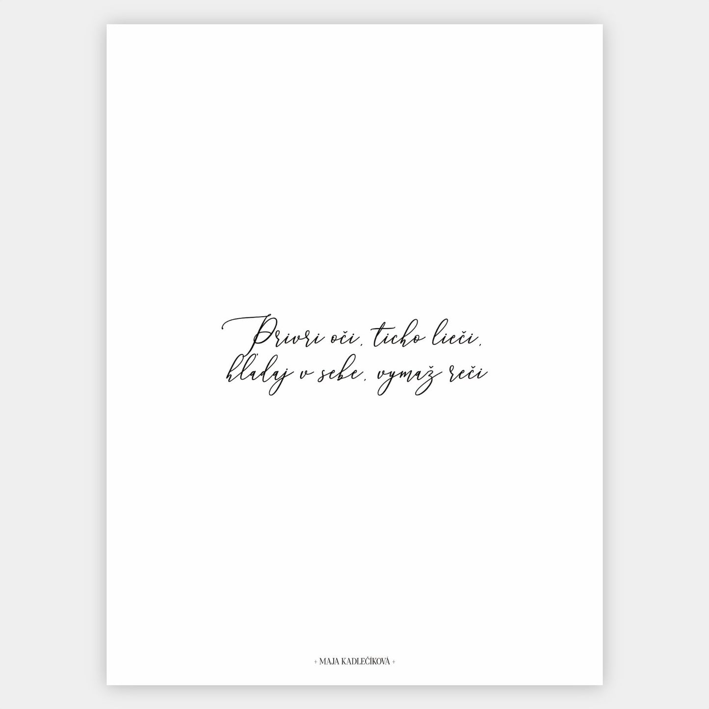 "Close your eyes" poster | Maja Kadlečíková
