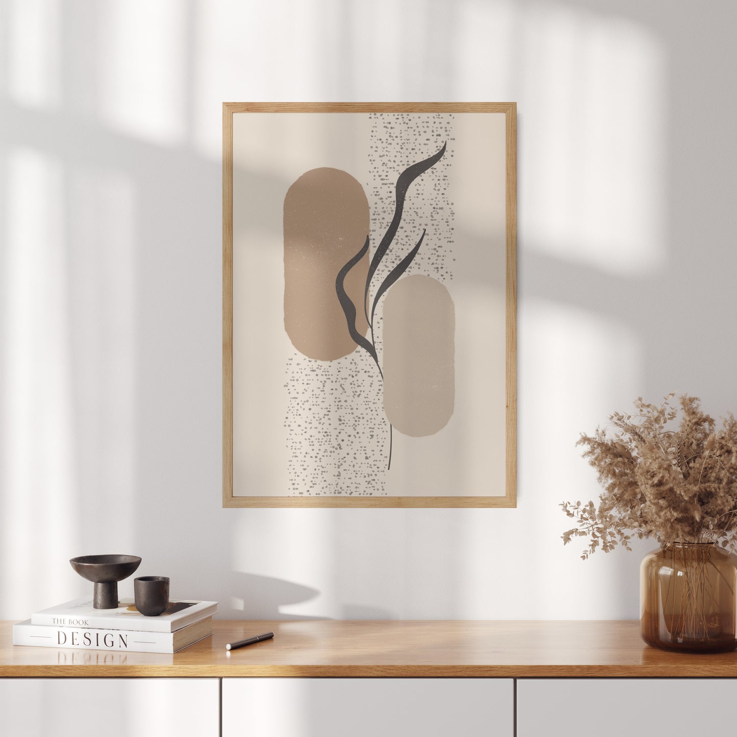 Boho poster with round geometric shapes