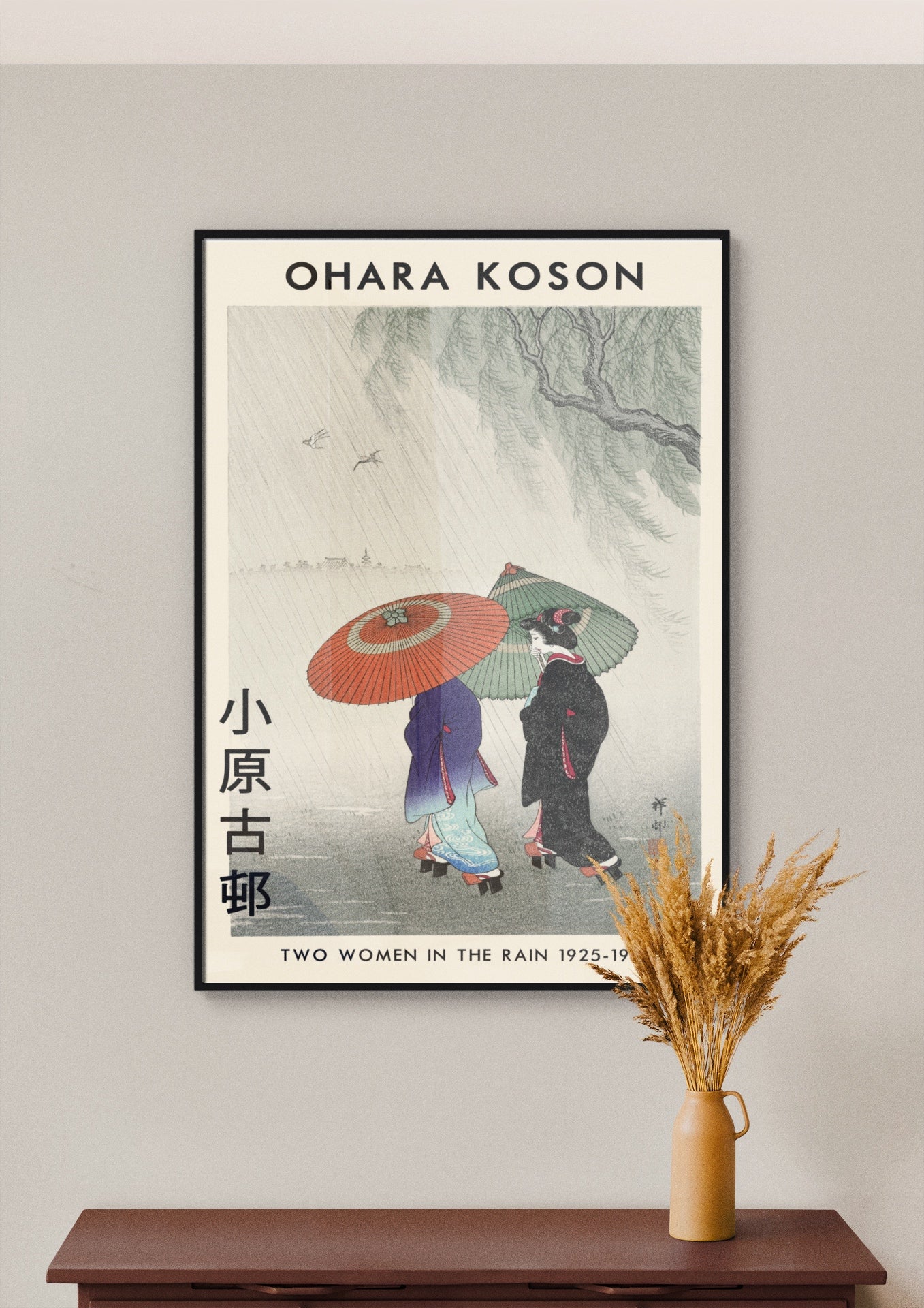 Poster Two Women In The Rain | Ohara Koson