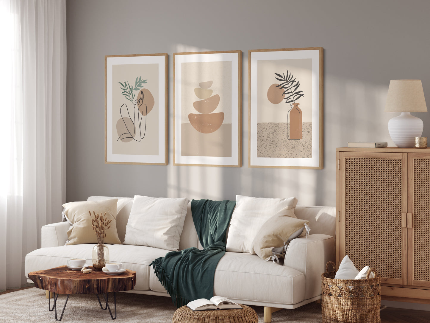 Boho poster with a woman's silhouette