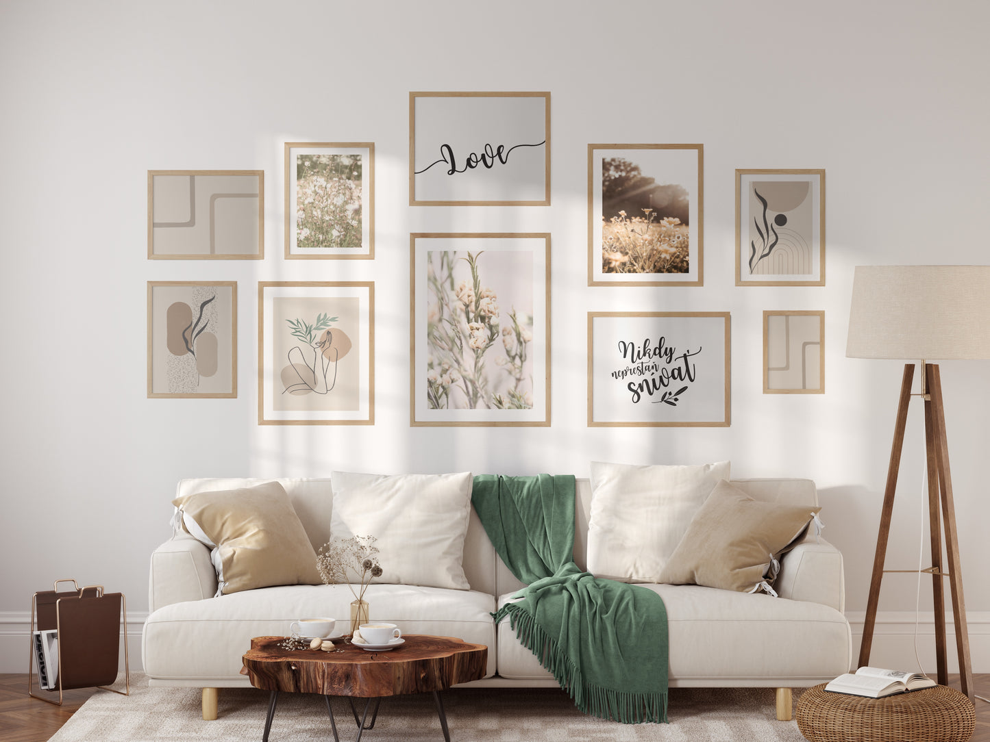 Boho poster with square geometric shapes No. 2