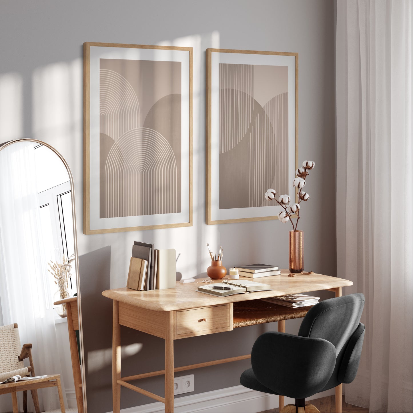Boho poster with geometric shapes No. 1
