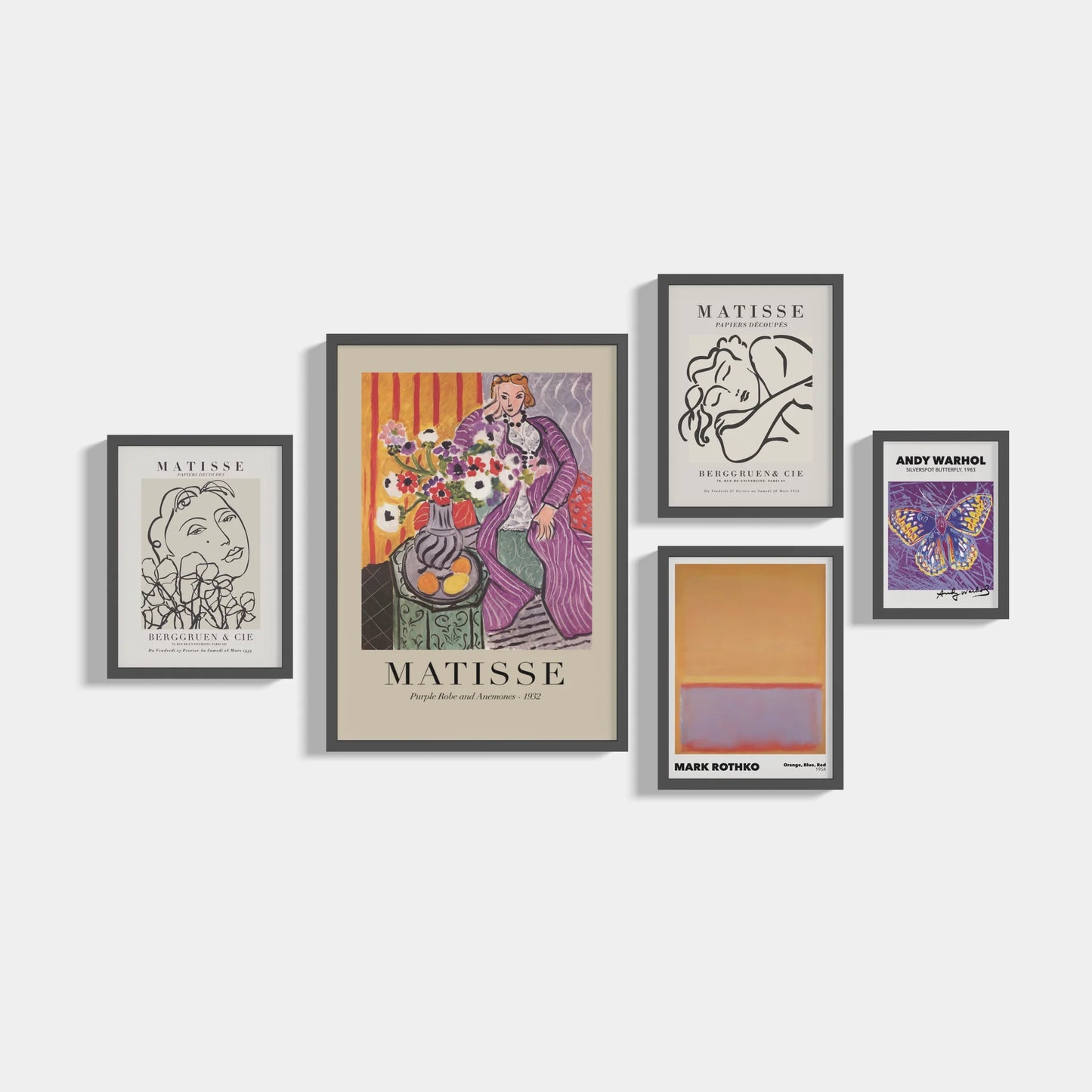 Set of 5 posters Lilac
