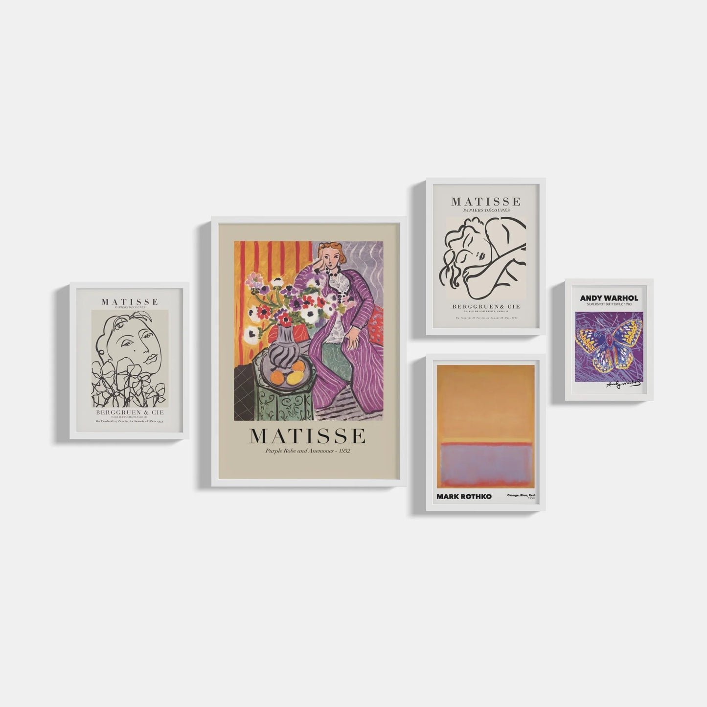 Set of 5 posters Lilac