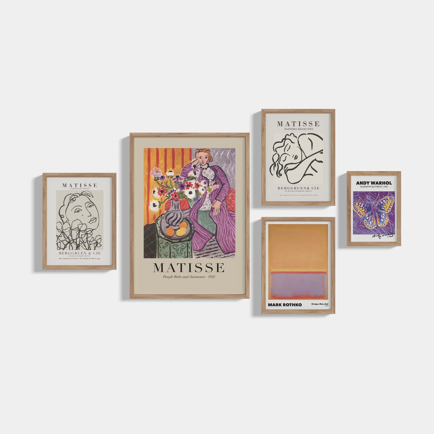 Set of 5 posters Lilac