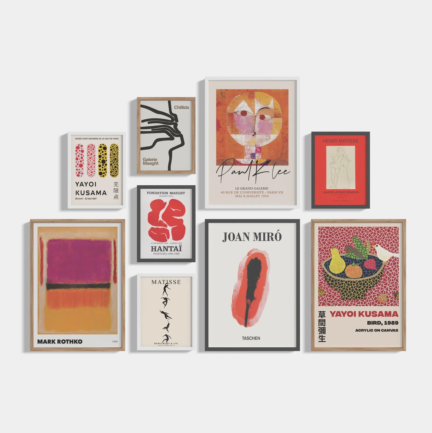 Set of 9 posters Red
