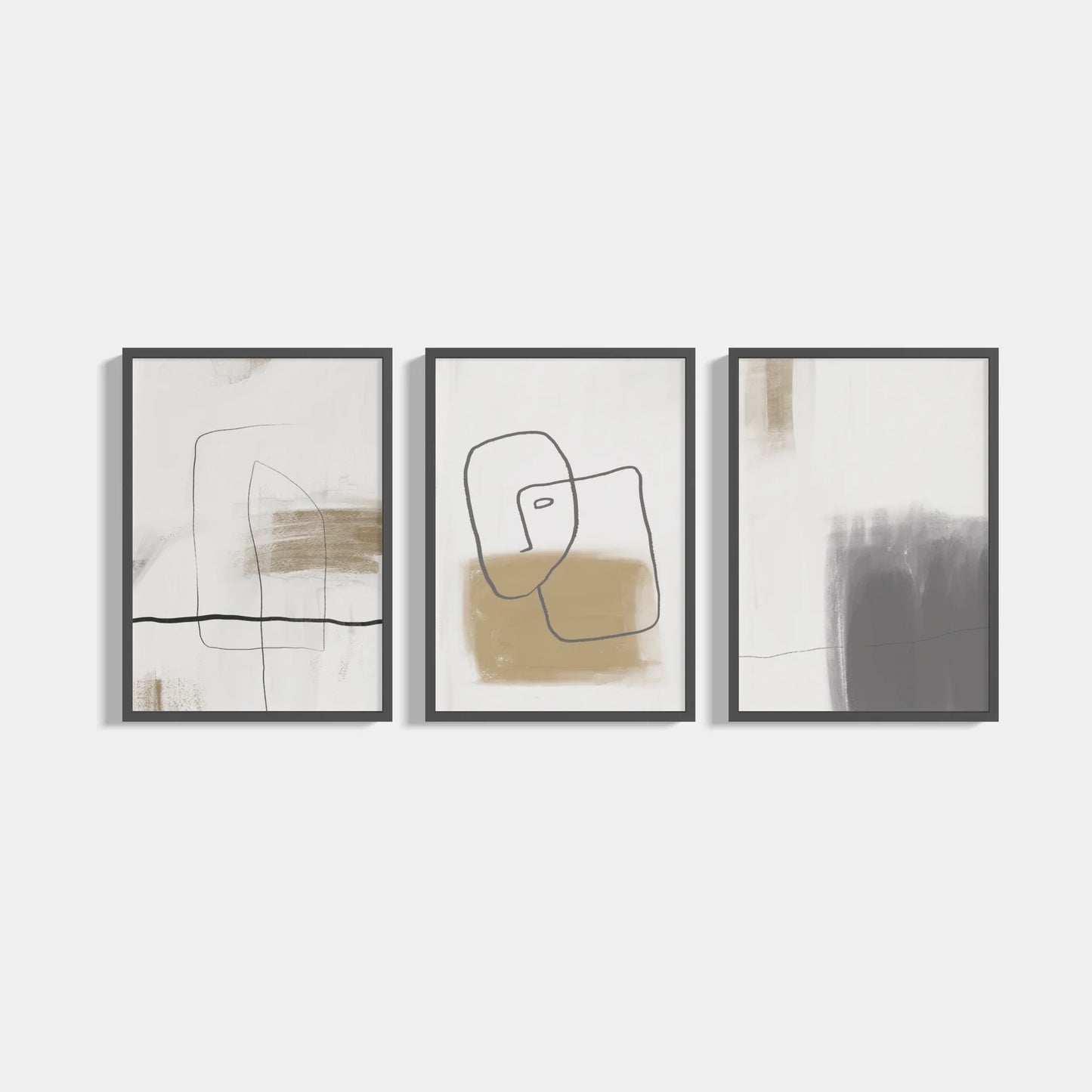 Set of 3 abstract posters Face