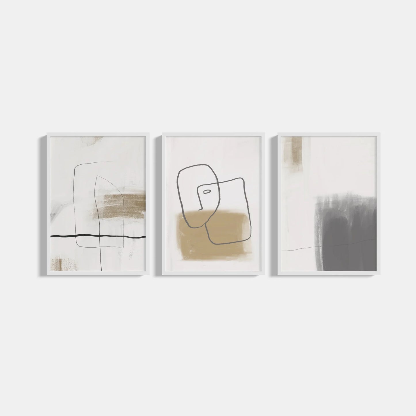 Set of 3 abstract posters Face