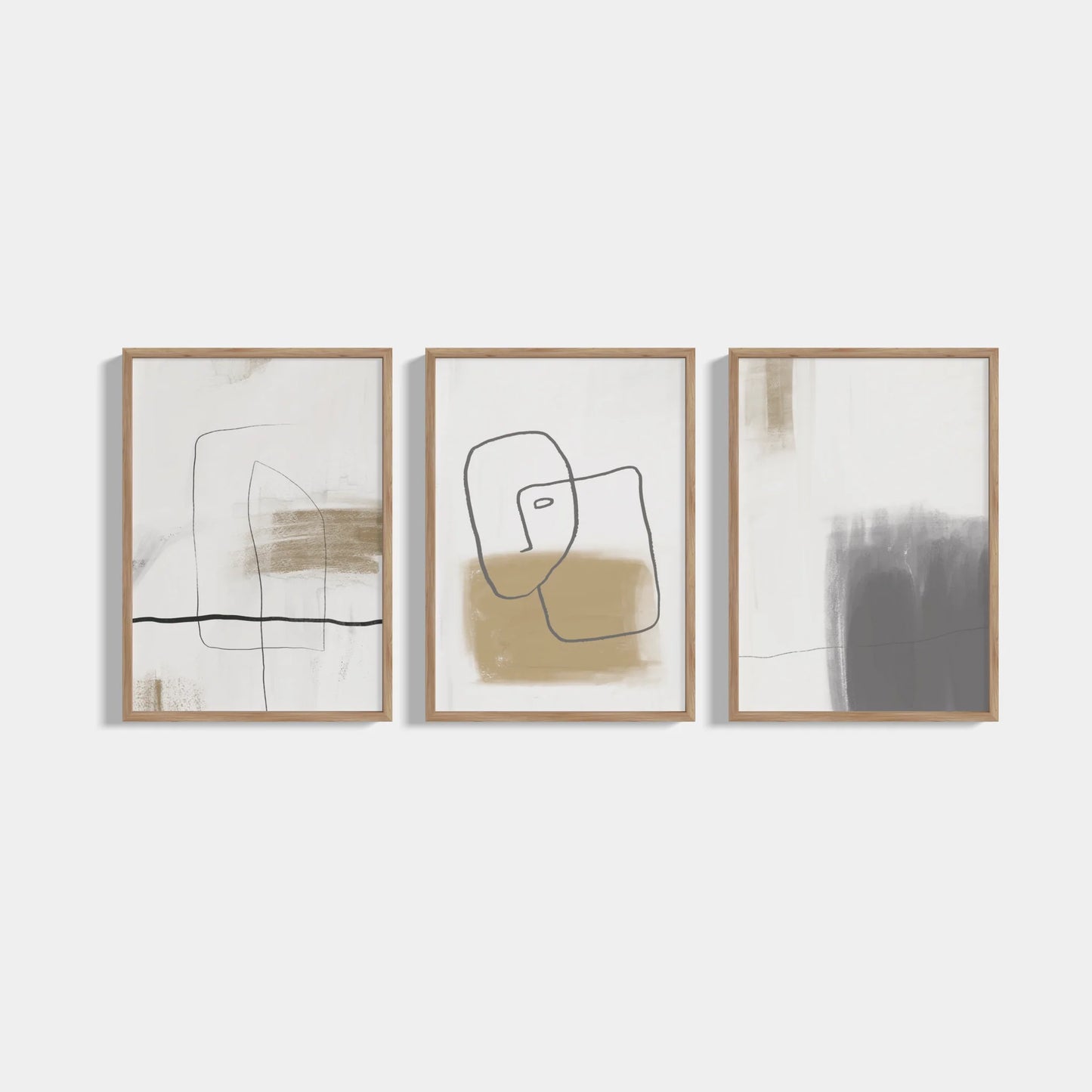 Set of 3 abstract posters Face